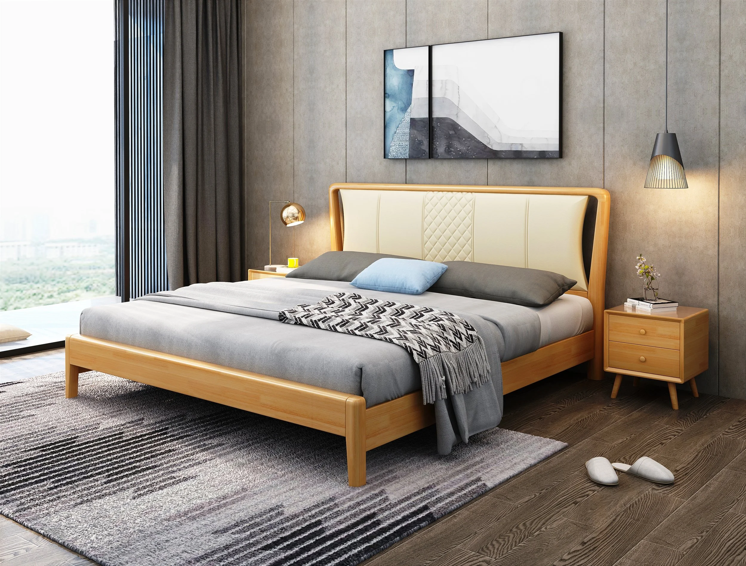 solid oak japanese bed frame