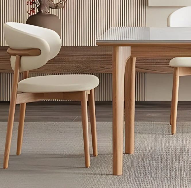 sintered stone oak base dining table