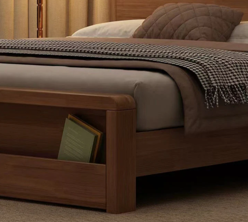walnut oak japandi queen bed (Copy)