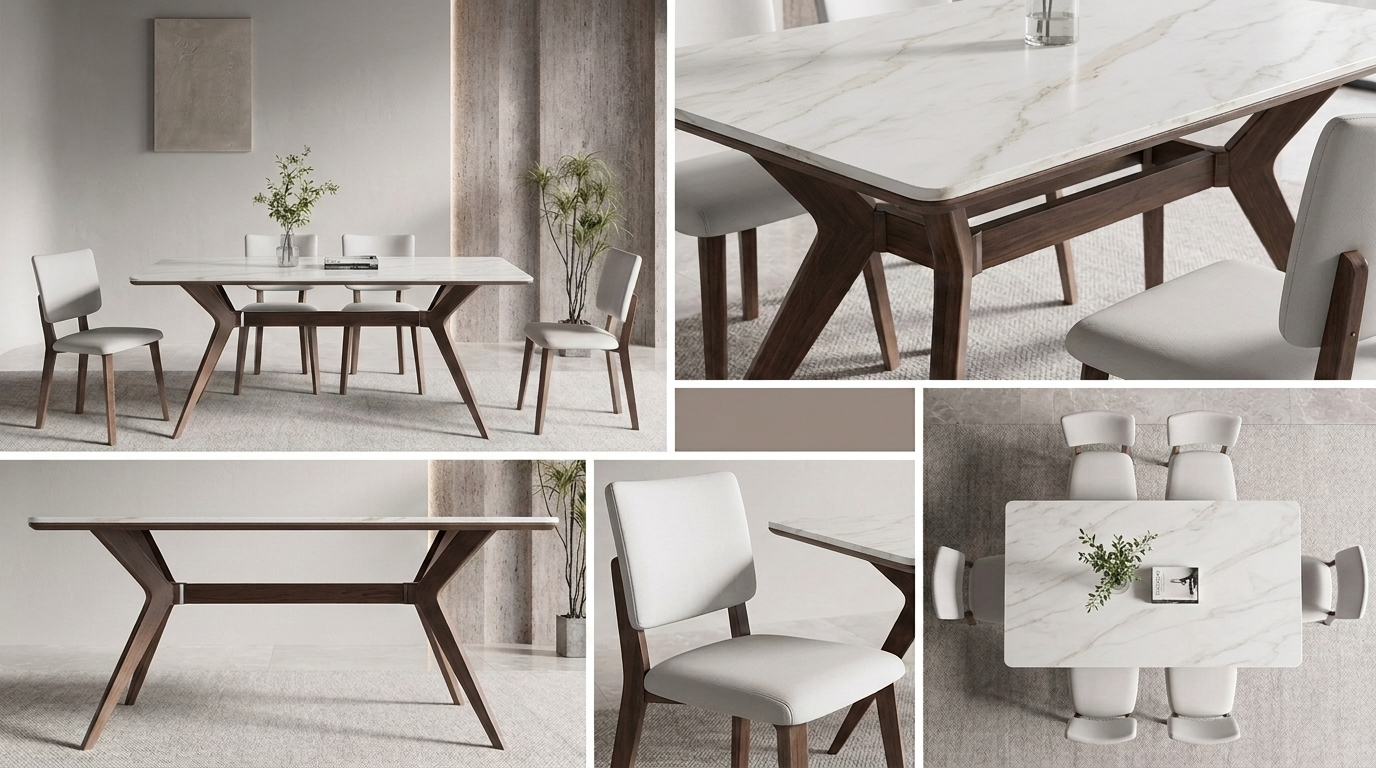 Mori 63" Japandi Sintered Stone Table