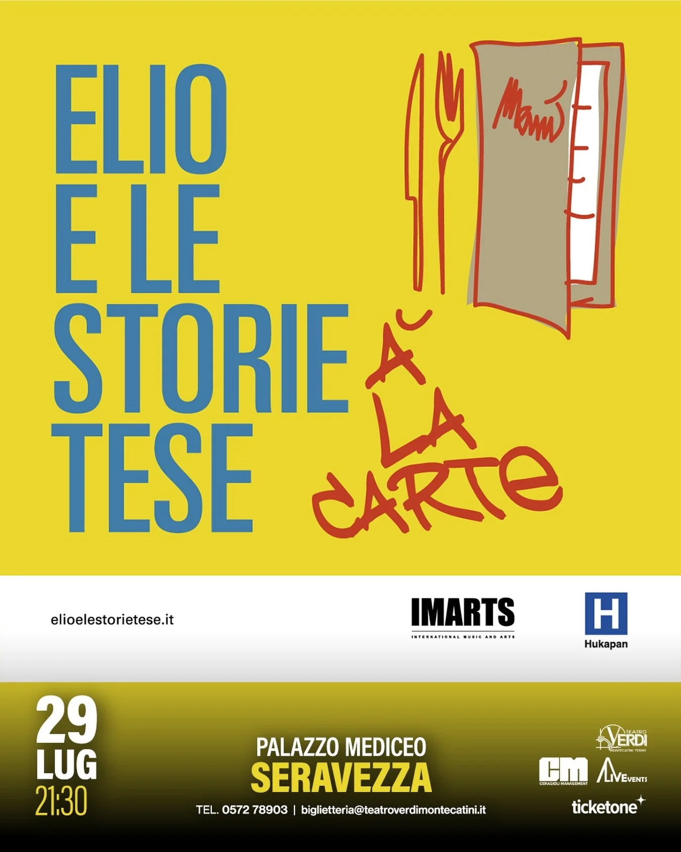 ELIO E LE STORIE TESE live 🔥
@elioelst 

🗓️ Mercoled&igrave; 29 LUGLIO
📍 Palazzo Mediceo - Seravezza I Versilia

Elio e Le Storie Tese arrivano a Seravezza con &ldquo;Tour &agrave; la carte&rdquo;, un tour in cui la scaletta di ogni concerto sar&a