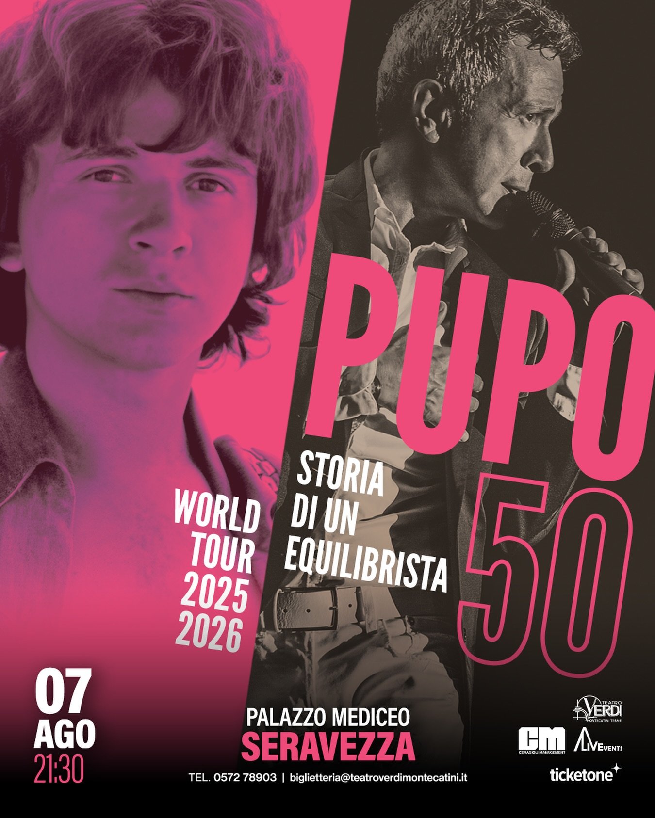 PUPO live 🔥
@enzoghinazzi 

🗓️ Venerd&igrave; 7 AGOSTO
📍 Palazzo Mediceo - Seravezza I Versilia

Pupo arriva a Seravezza con &ldquo;Su di noi&hellip; la nostra storia&rdquo;, un tour in cui ripercorre oltre quarant&rsquo;anni di carriera attravers