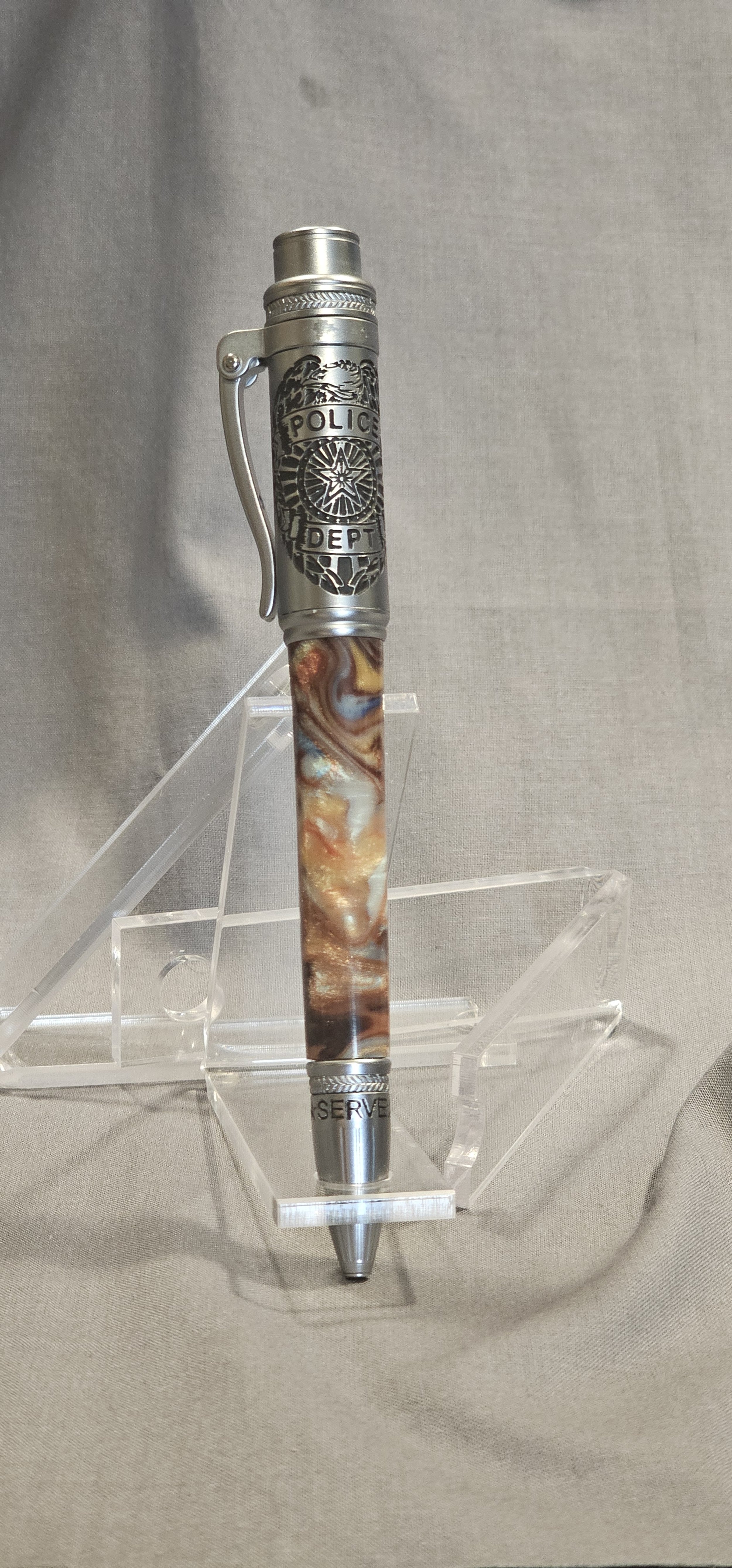 Police pen Pewter silent click