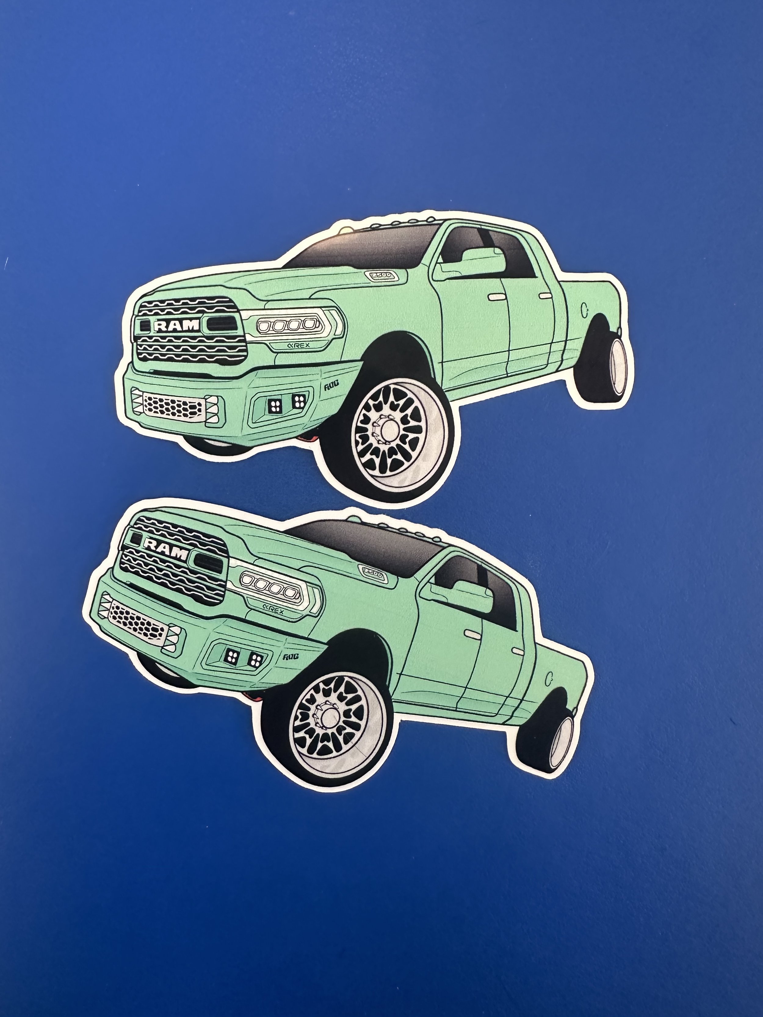 Custom, Hand Drawn, Truck Stickers