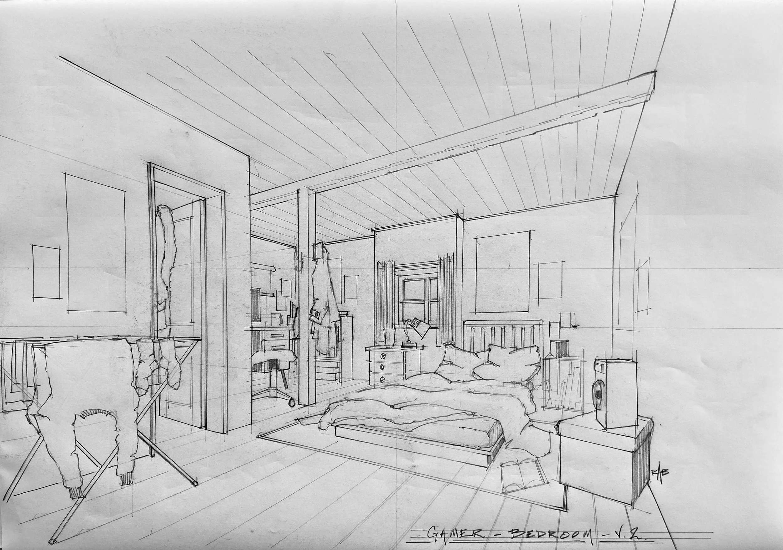 O2 - Gamer's Bedroom sketch