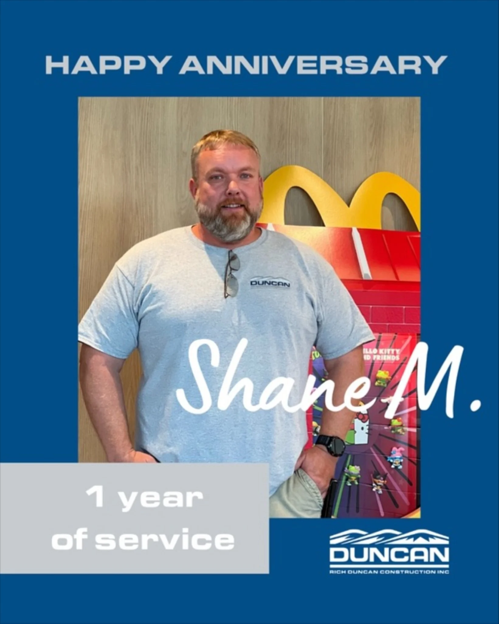 Happy 1-year anniversary to Shane!

As one of our superintendents, Shane plays a key role in keeping projects moving forward and teams working together. His leadership, dedication, and commitment to quality make a difference every day on the job site