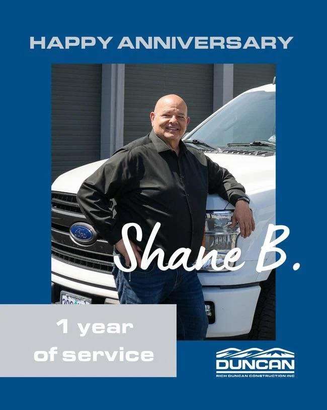 It&rsquo;s Shane Bliss&rsquo;s ONE year anniversary at Rich Duncan Construction!

Shane has been an incredible addition to our team. He&rsquo;s friendly, thoughtful, and consistently goes above and beyond to get the job done right. His professionalis