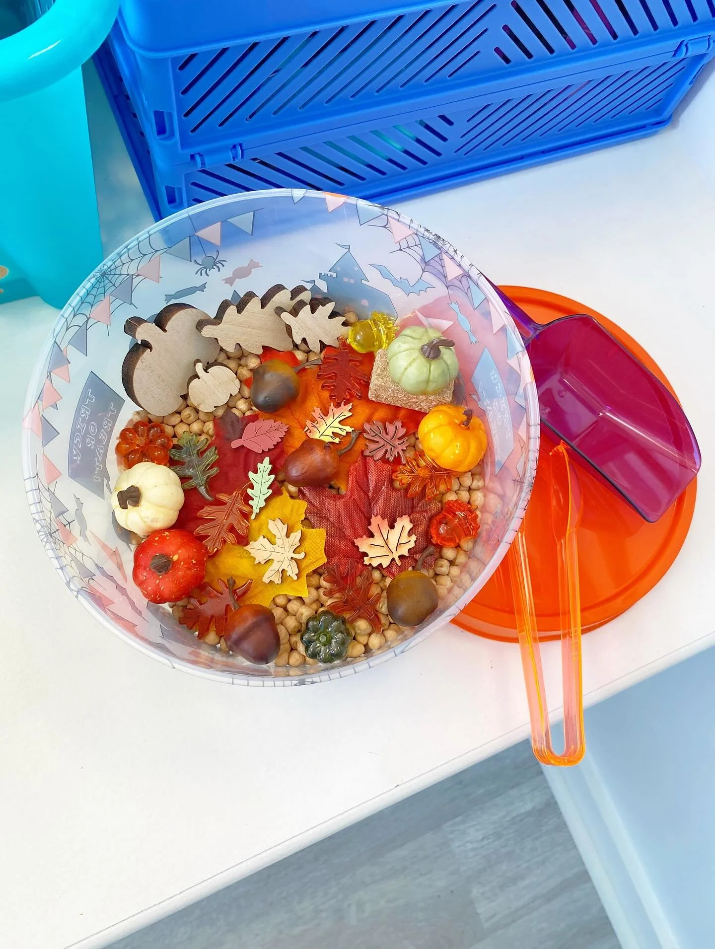 Another Fall themed sensory bin going home to an excited kiddo! 🧡🧡🧡

Order now &amp; pickup at the playground. 🍁🎃🍂 

👉🏻 https://www.colorsofthealphabet.com/shop-rPlcD/p/fallsensorybins