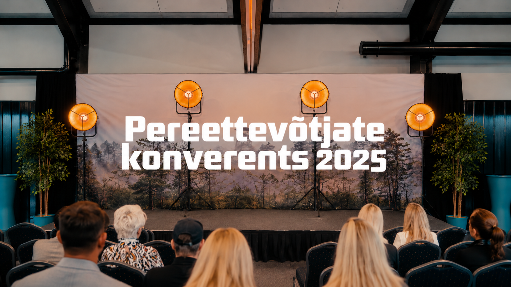Pereettevõtjate konverentsi saal ja publik, sündmuse otseülekande ja videoproduktsiooni teostas Elisa Stage.