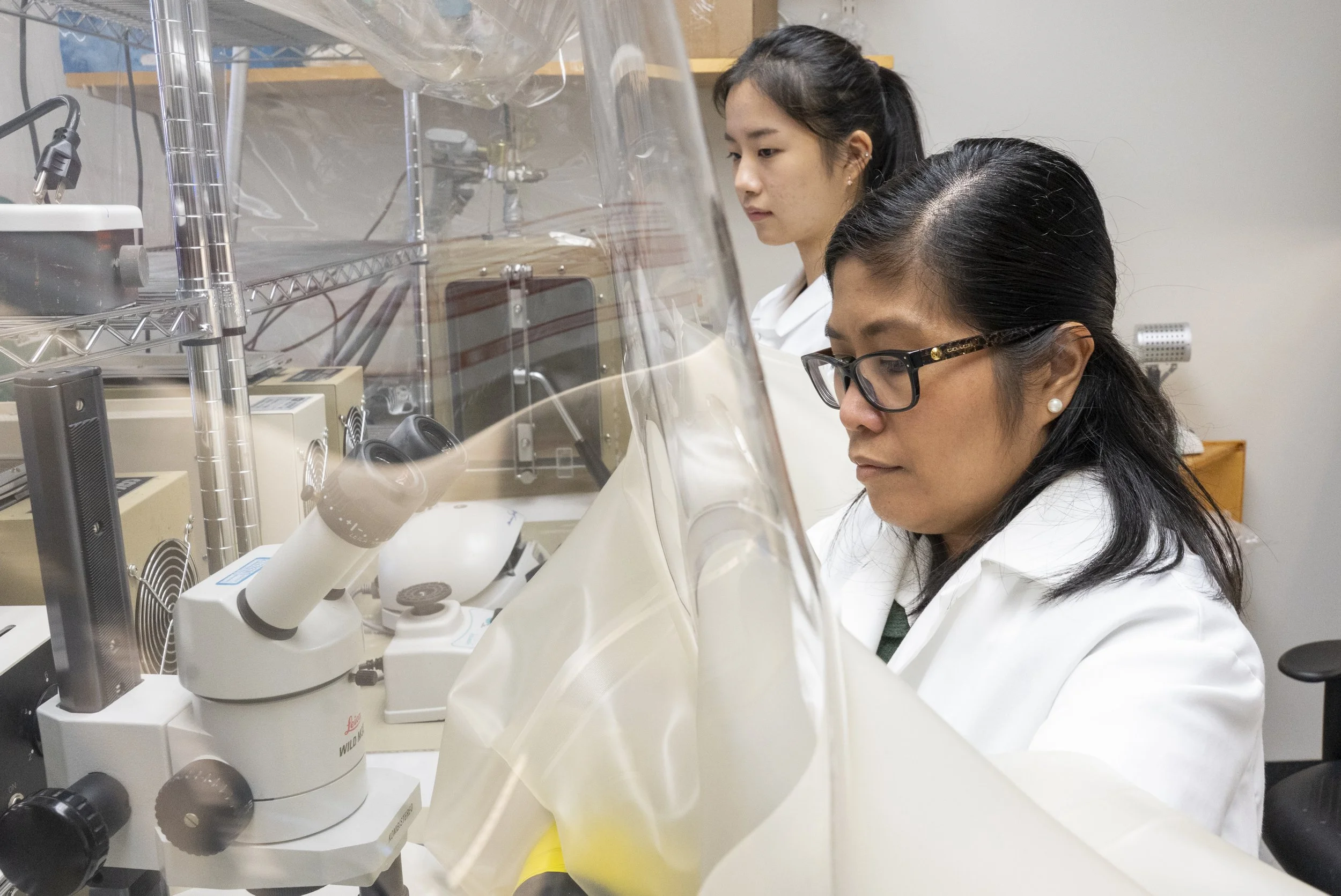 When we were setting up the glove box, Nikki was on the other side of the vinyl.