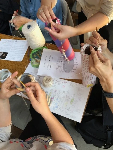 Collaboration with local residents through the crochet workshop for part of the “Kokeshi Dolls” making led by Pirkatane/Nami Tahara