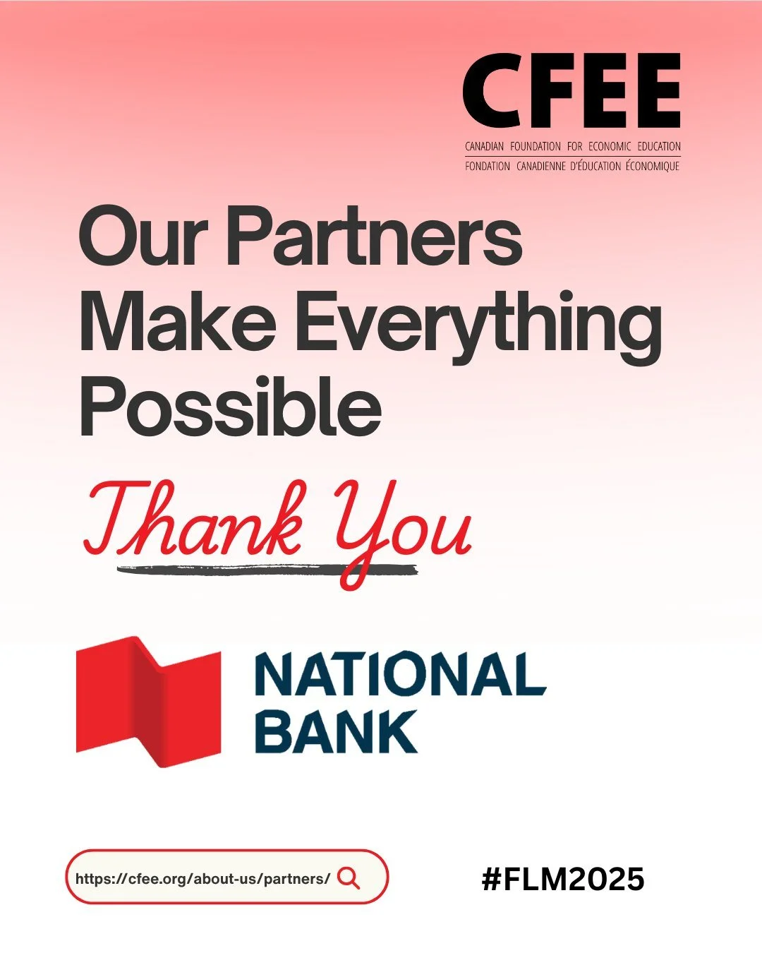 This Financial Literacy Month, join us in celebrating the partners who make the work we do possible!

National Bank has helped us develop some major programs over the years, including Help! Managing Your Money on Campus, Managing Your Money in Canada