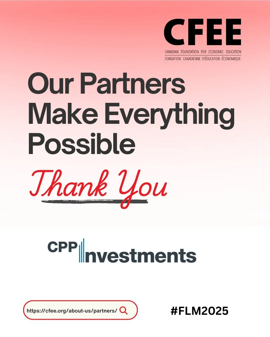 This Financial Literacy Month, join us in celebrating the partners who make the work we do possible!

CPP Investments is supporting our work with seniors and post-secondary students, increasing the resources and information we have to share about the
