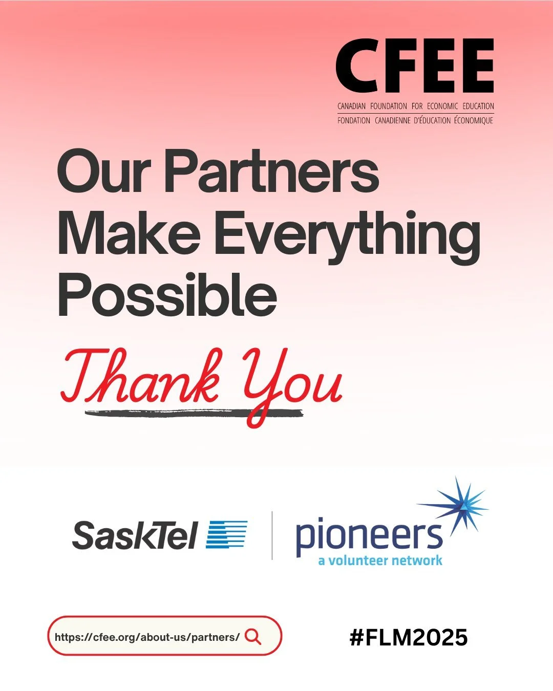 This Financial Literacy Month, join us in celebrating the partners who make the work we do possible!

SaskTel Pioneers have supported our work in the province of Saskatchewan, as we develop the Building Futures in Saskatchewan program, and distribute