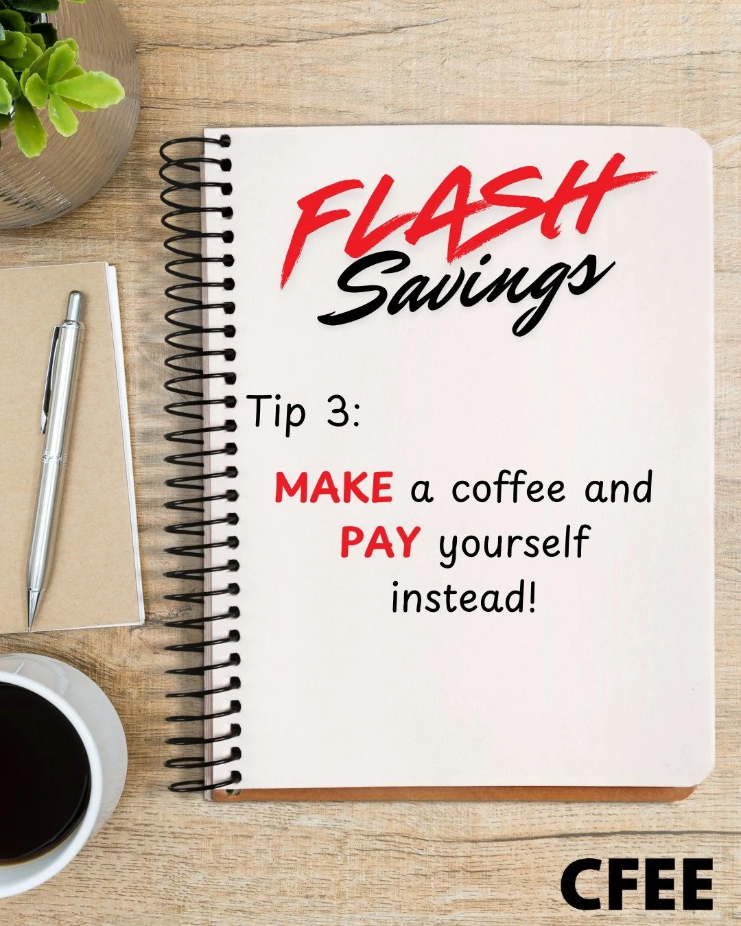 Brew it yourself and bank the difference. That $5 coffee? Try paying you instead! ☕💰

#FlashSavings #SmallChangesBigImpact #FinancialWellness