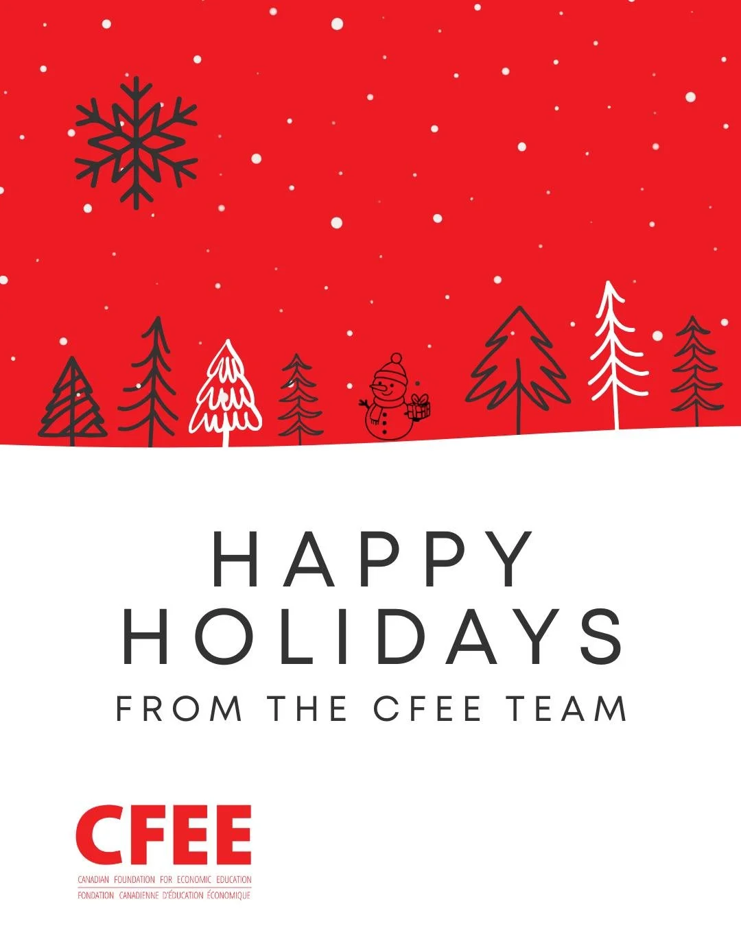 Happy Holidays from everyone one the CFEE team! Wishing you a great holiday season and a joyous end to 2025!

 #HappyHolidays #HolidaySeason #WinterWishes