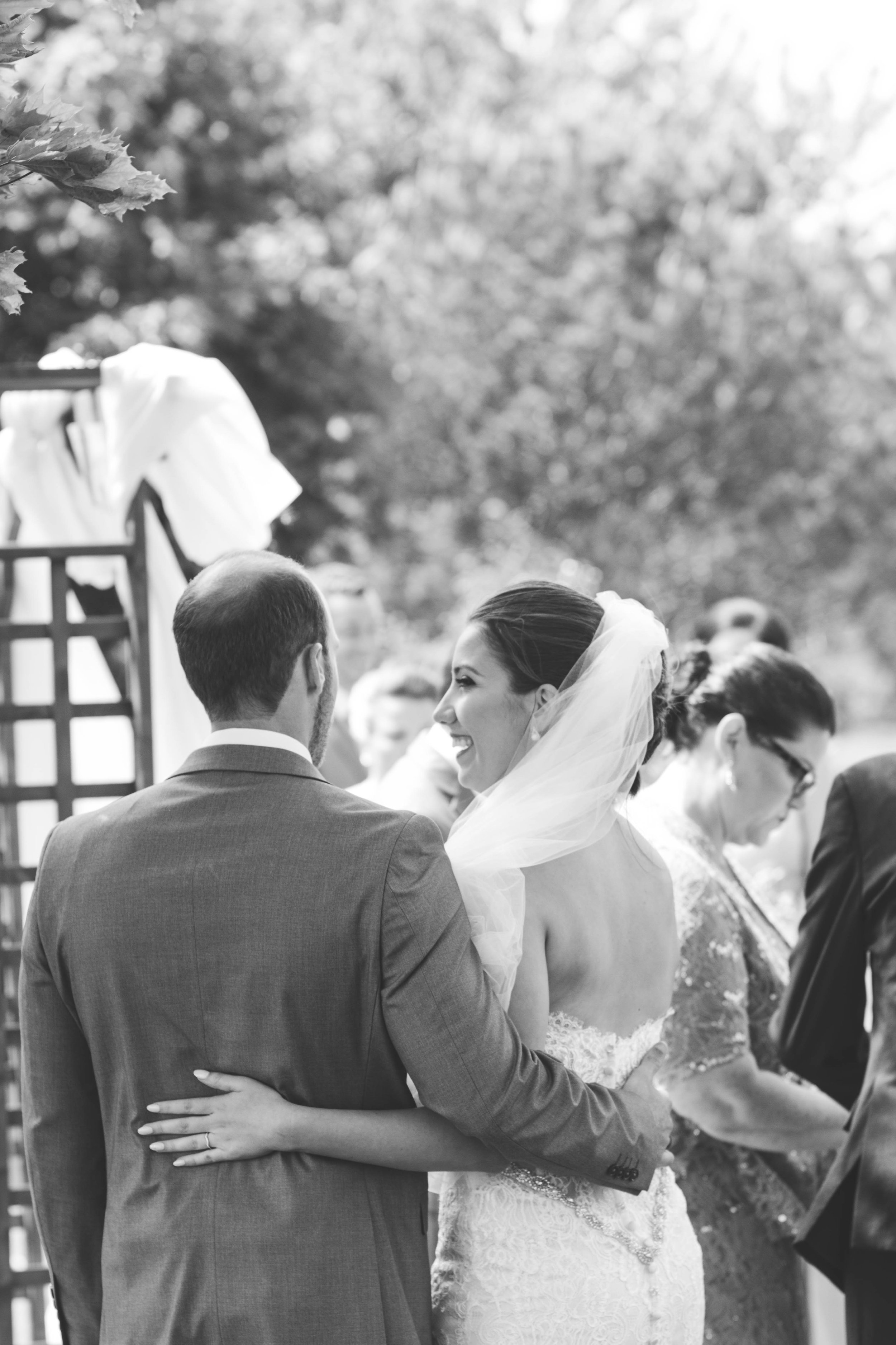 bride and groom at the altar of their beautiful wedding