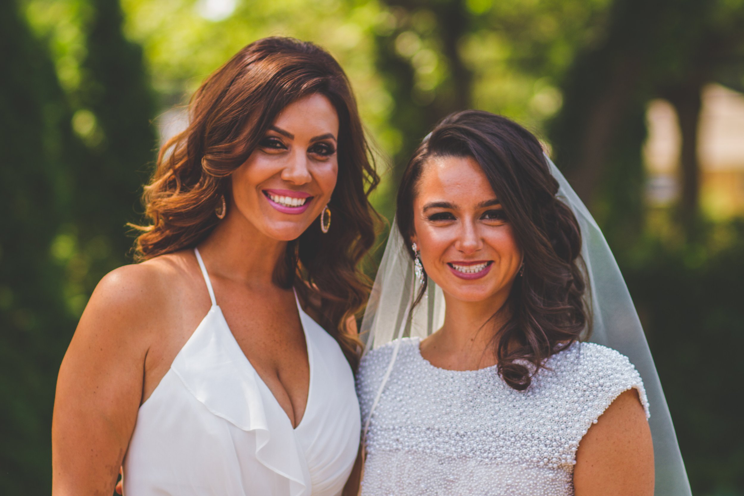 Wedding bride with her bridesmaid