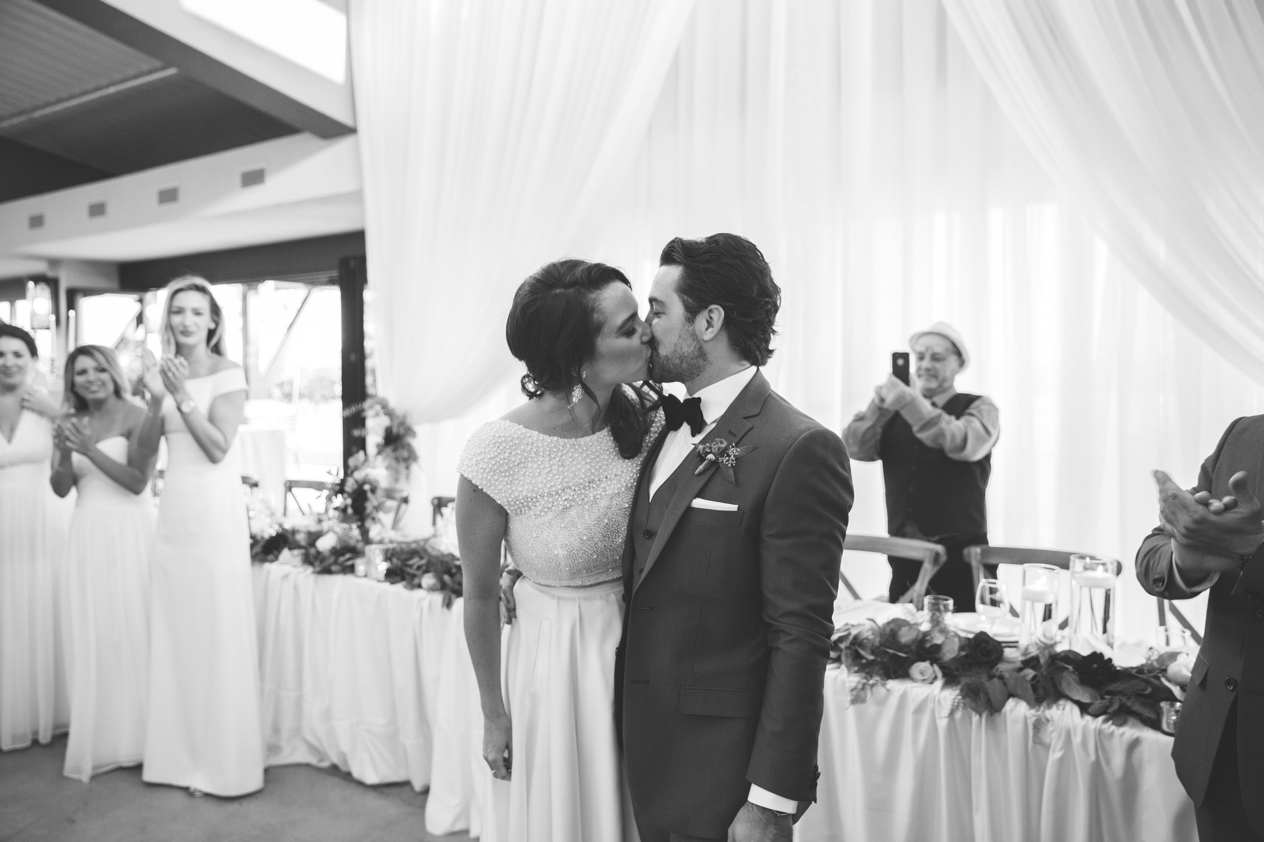 bride and groom entering their beautiful wedding