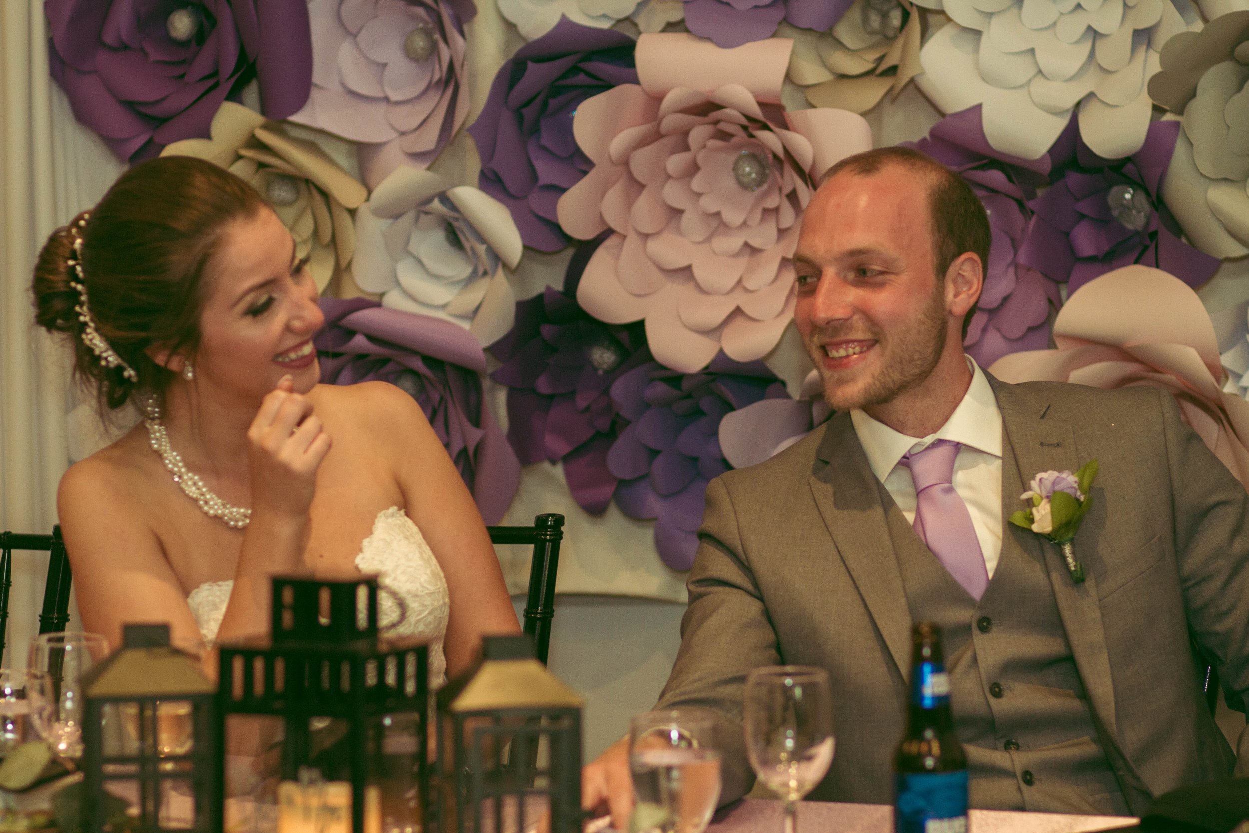 Bride and groom in love during their beautiful outdoor wedding