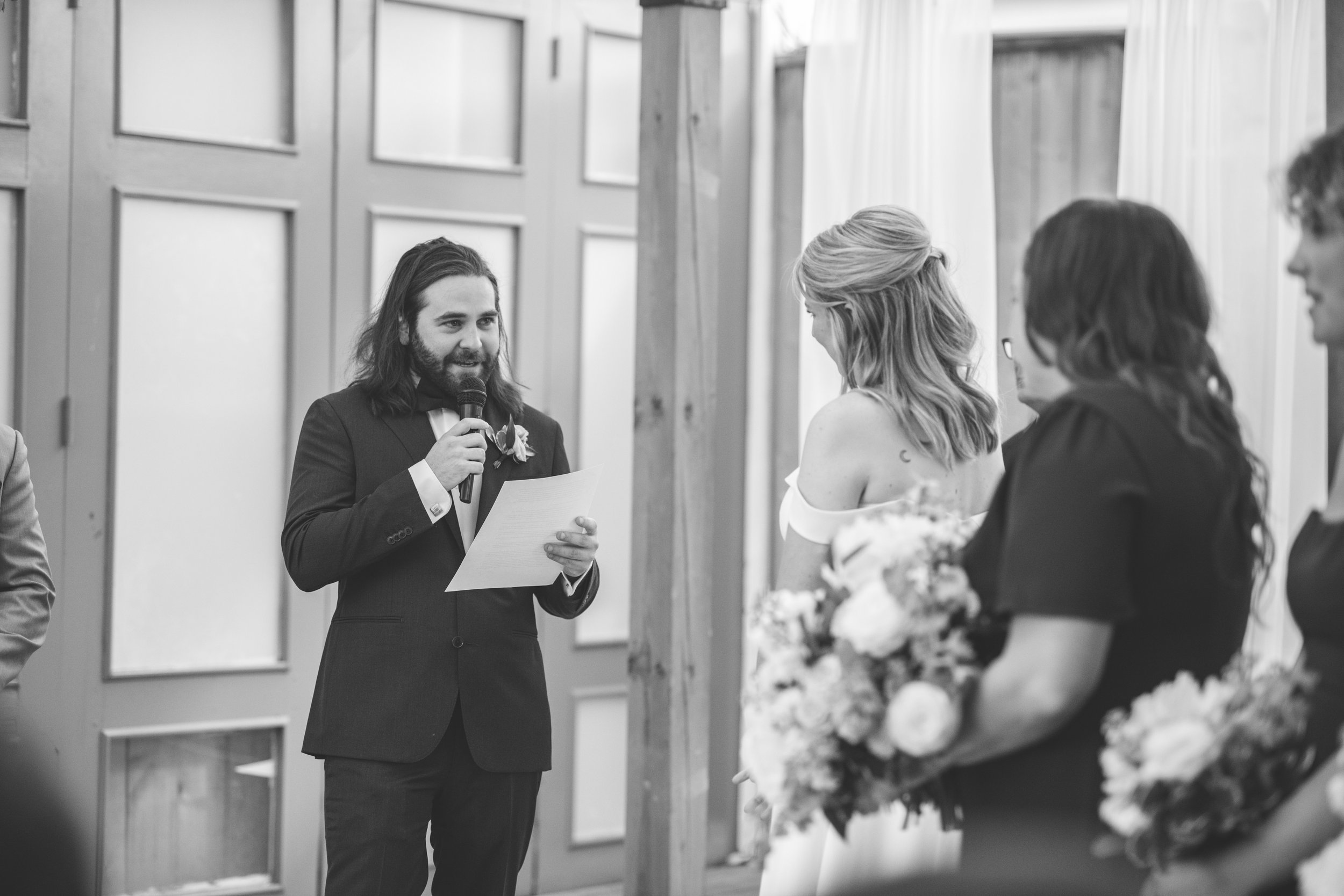 beautiful outdoor wedding ceremony bride and groom