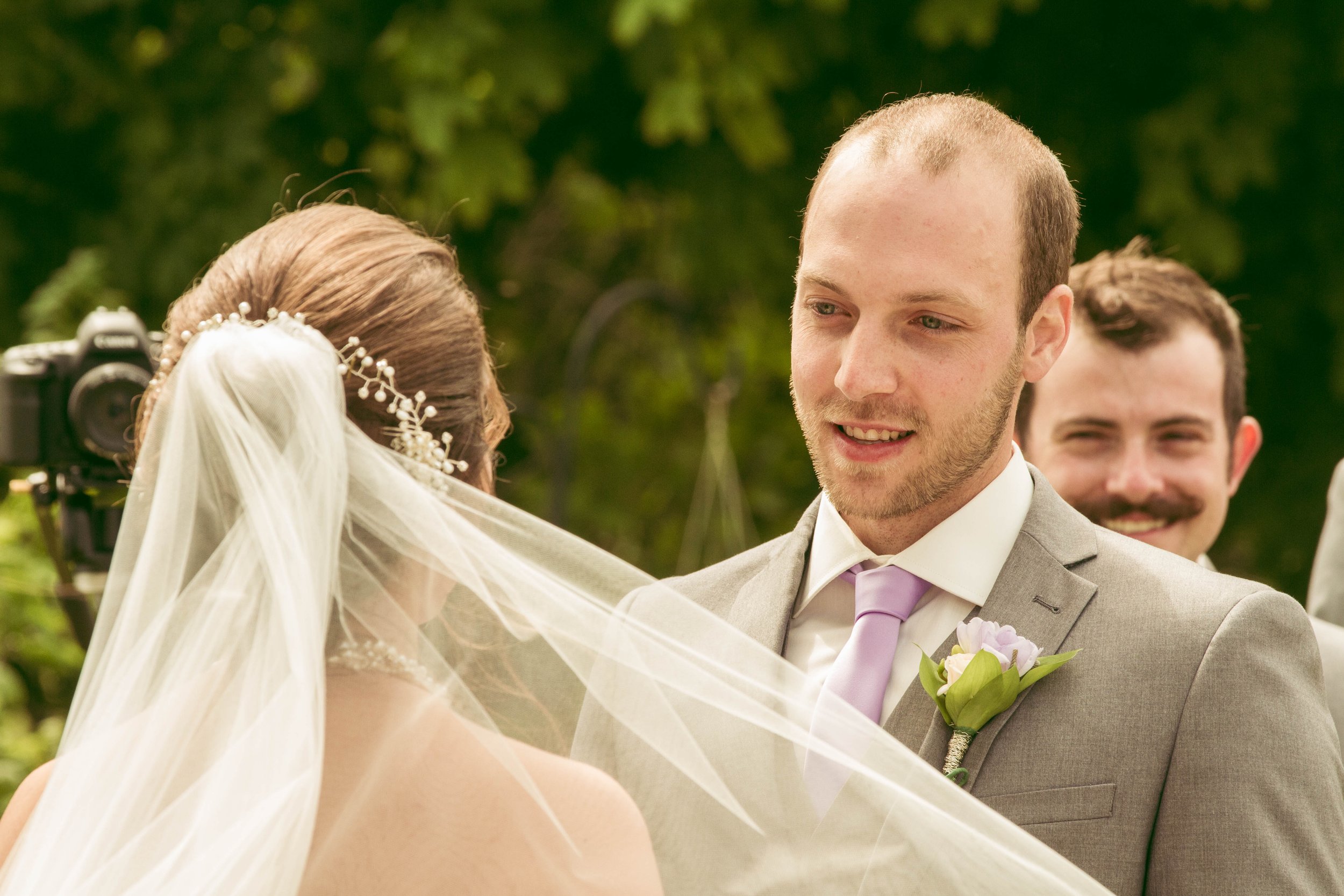 bride and groom at the altar of their beautiful wedding