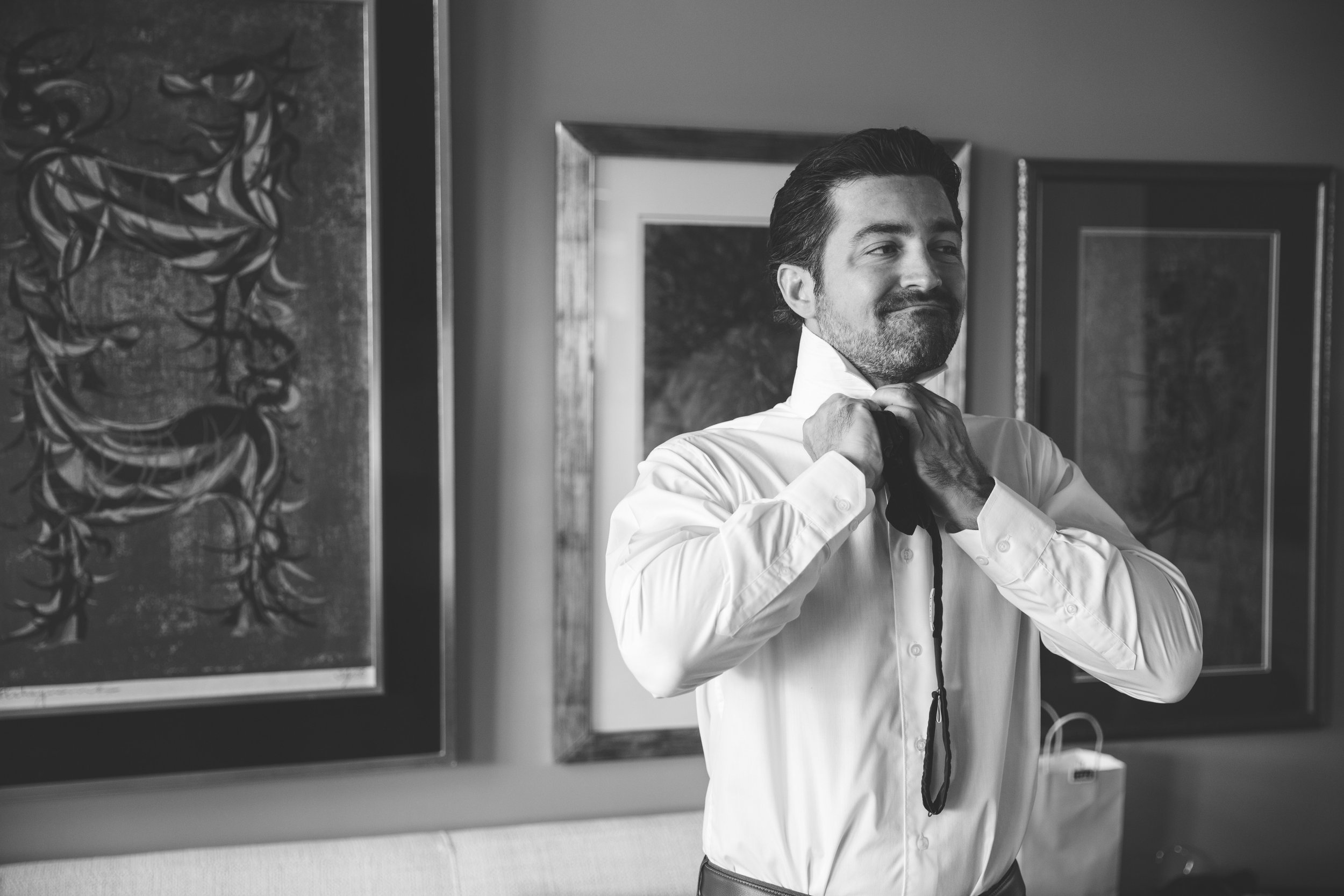 Groom getting ready for his wedding