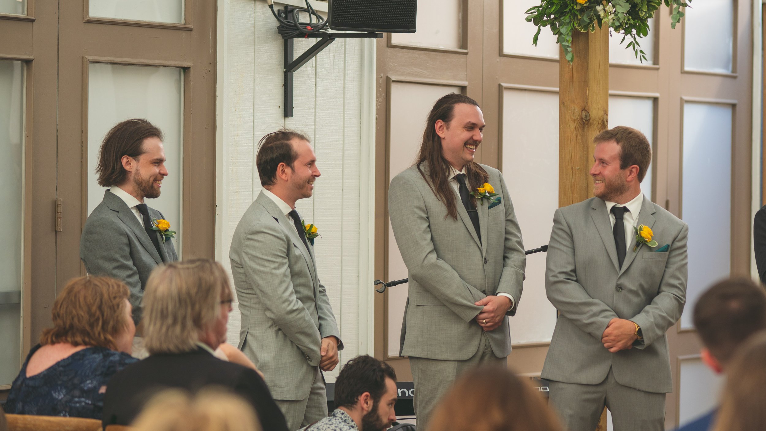 beautiful outdoor wedding ceremony bride and groom