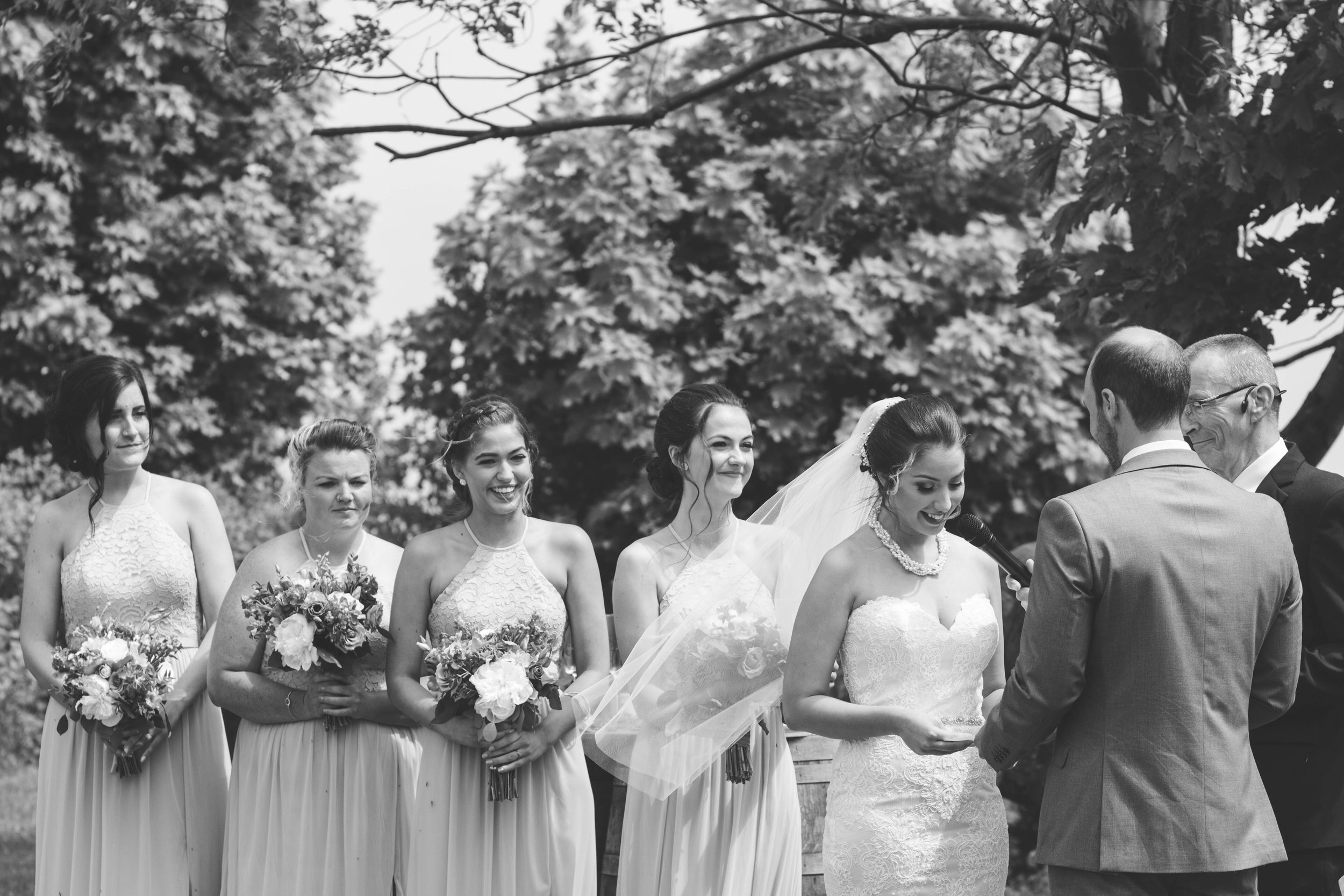bride and groom at the altar of their beautiful wedding