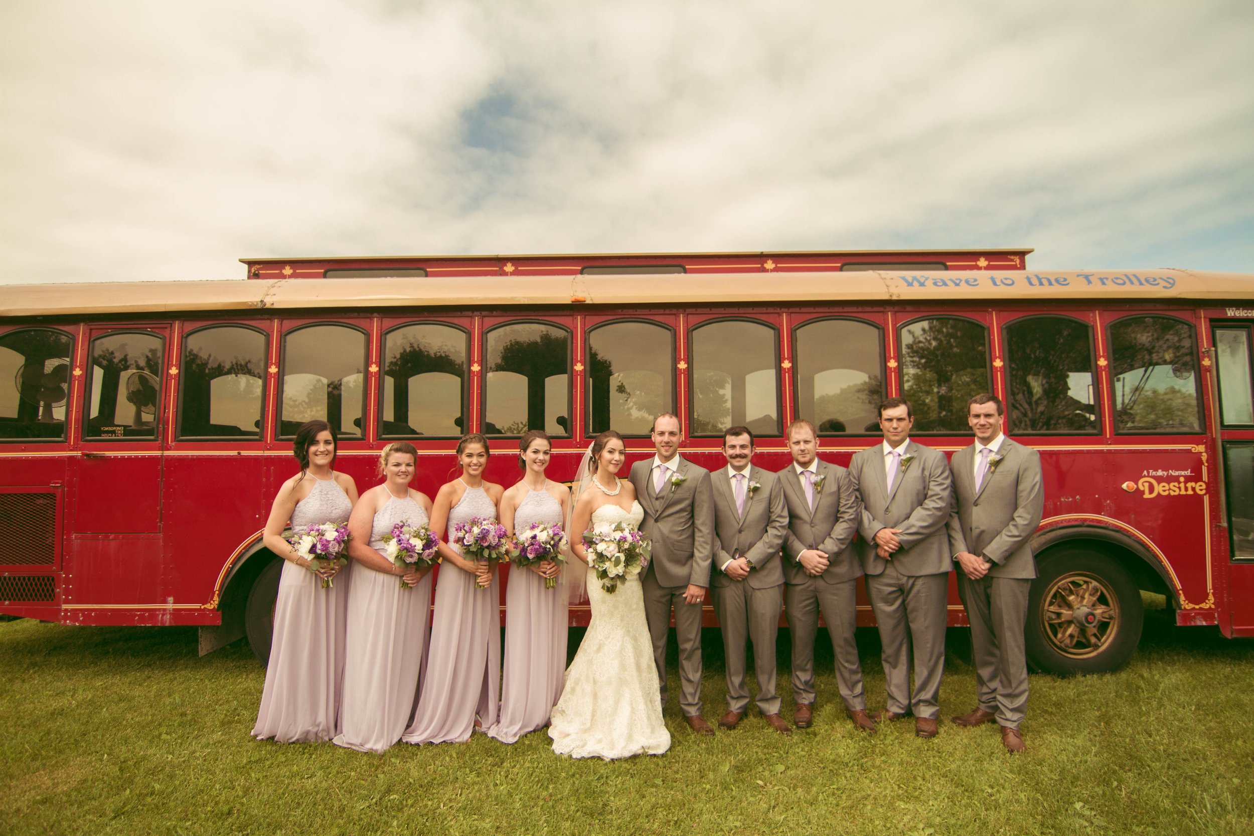 Bride and groom in love during their beautiful outdoor wedding. wedding party