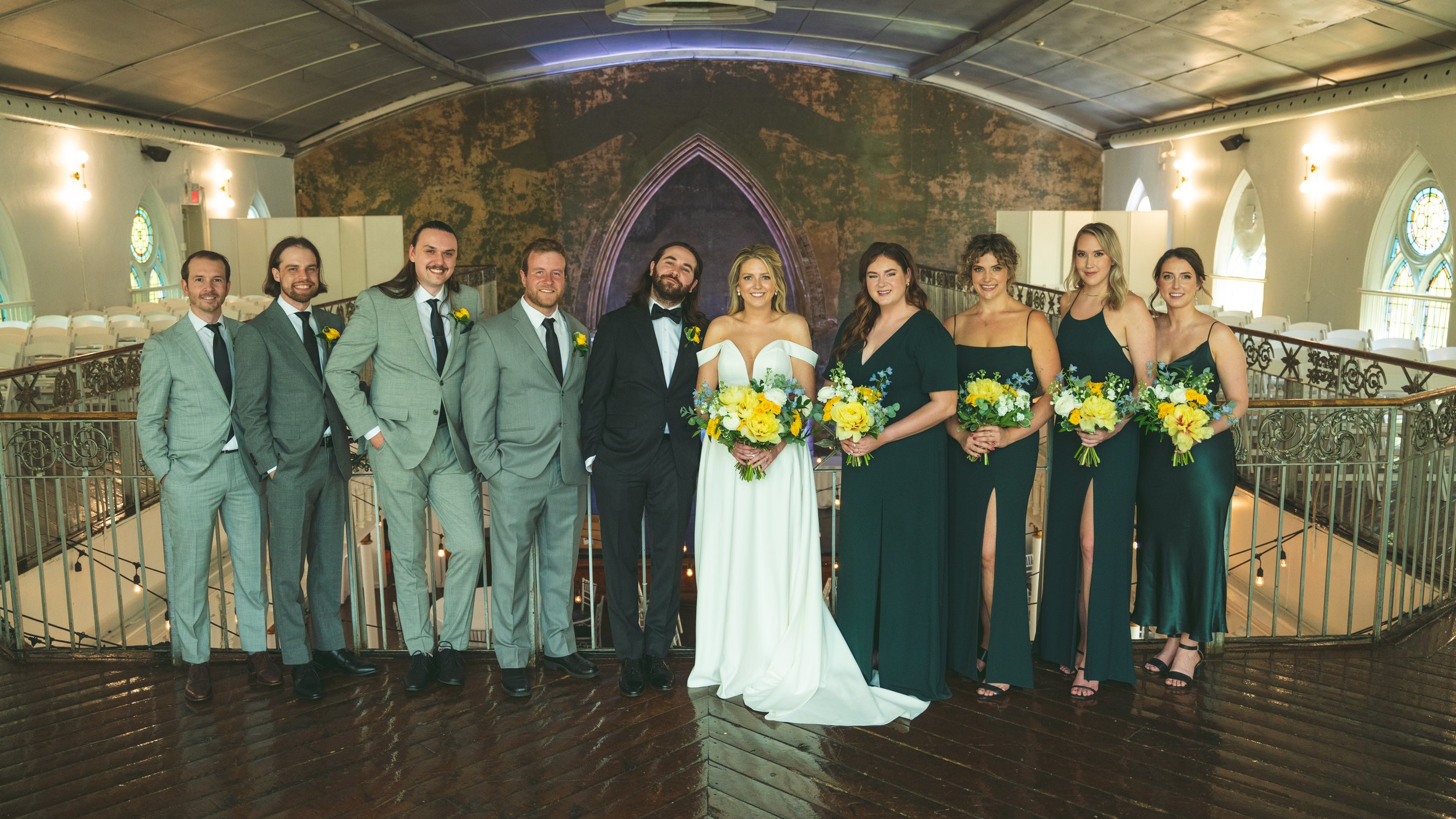 beautiful outdoor wedding bride and groom in love wedding party