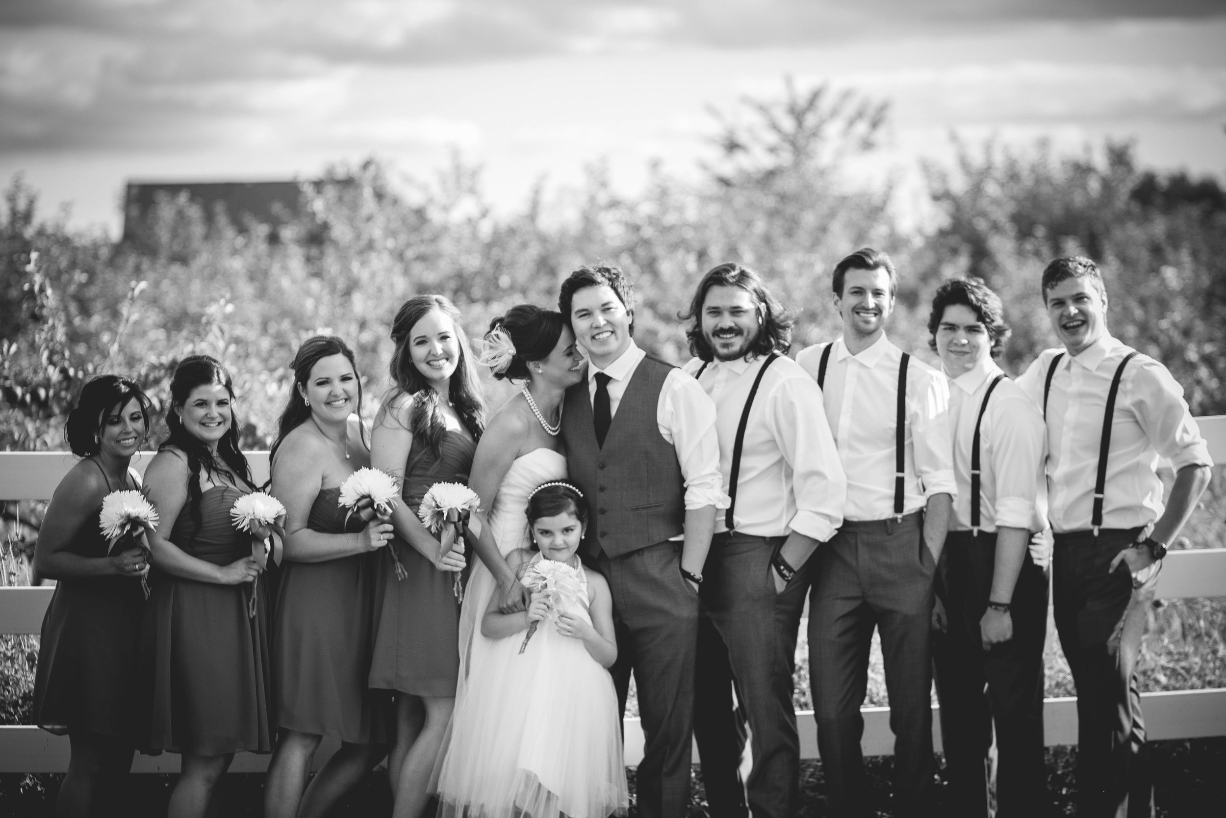 wedding party in love beautiful wedding candid photo