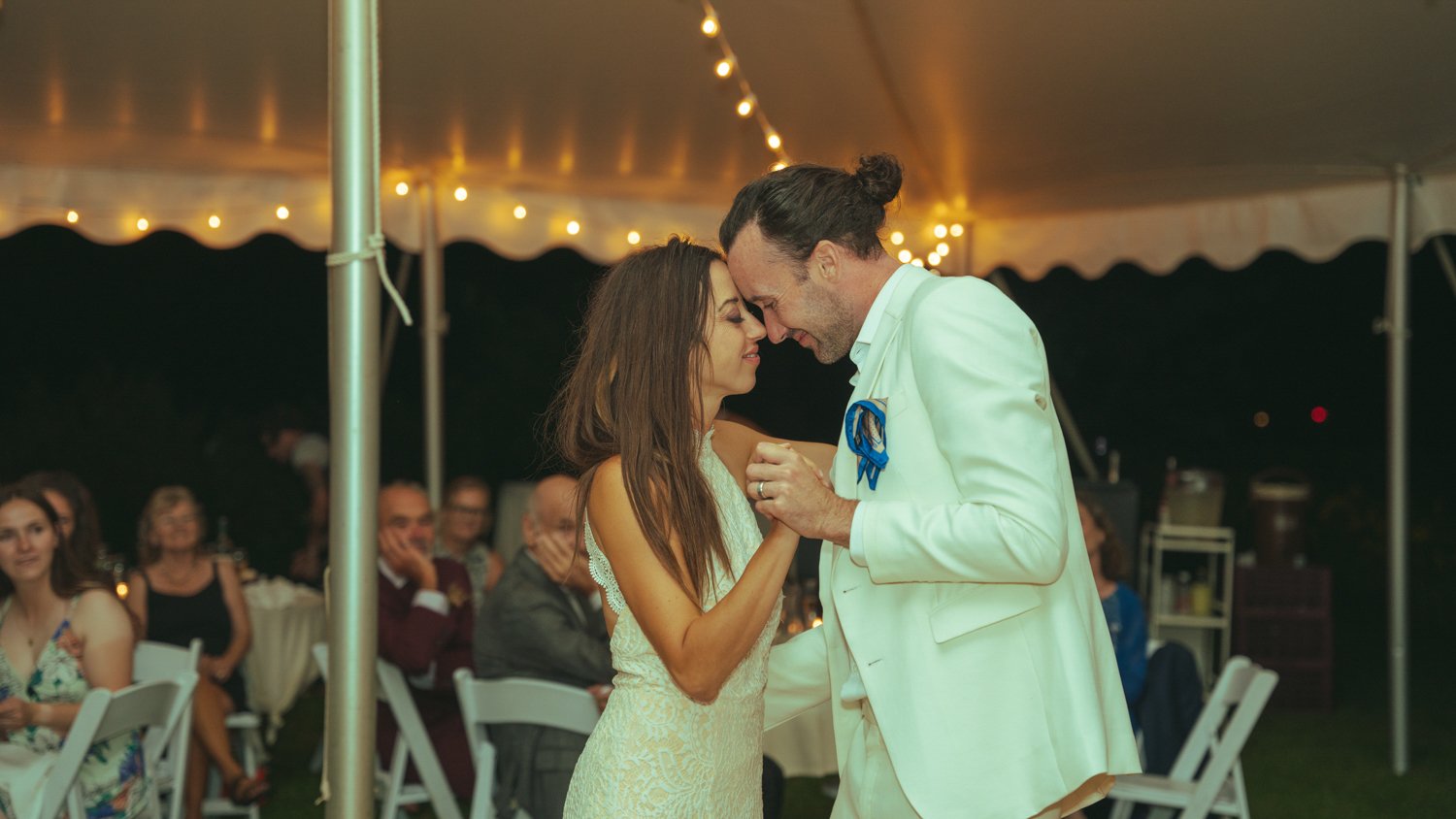 first dance photo of the bride and groom. beautiful wedding candid moment