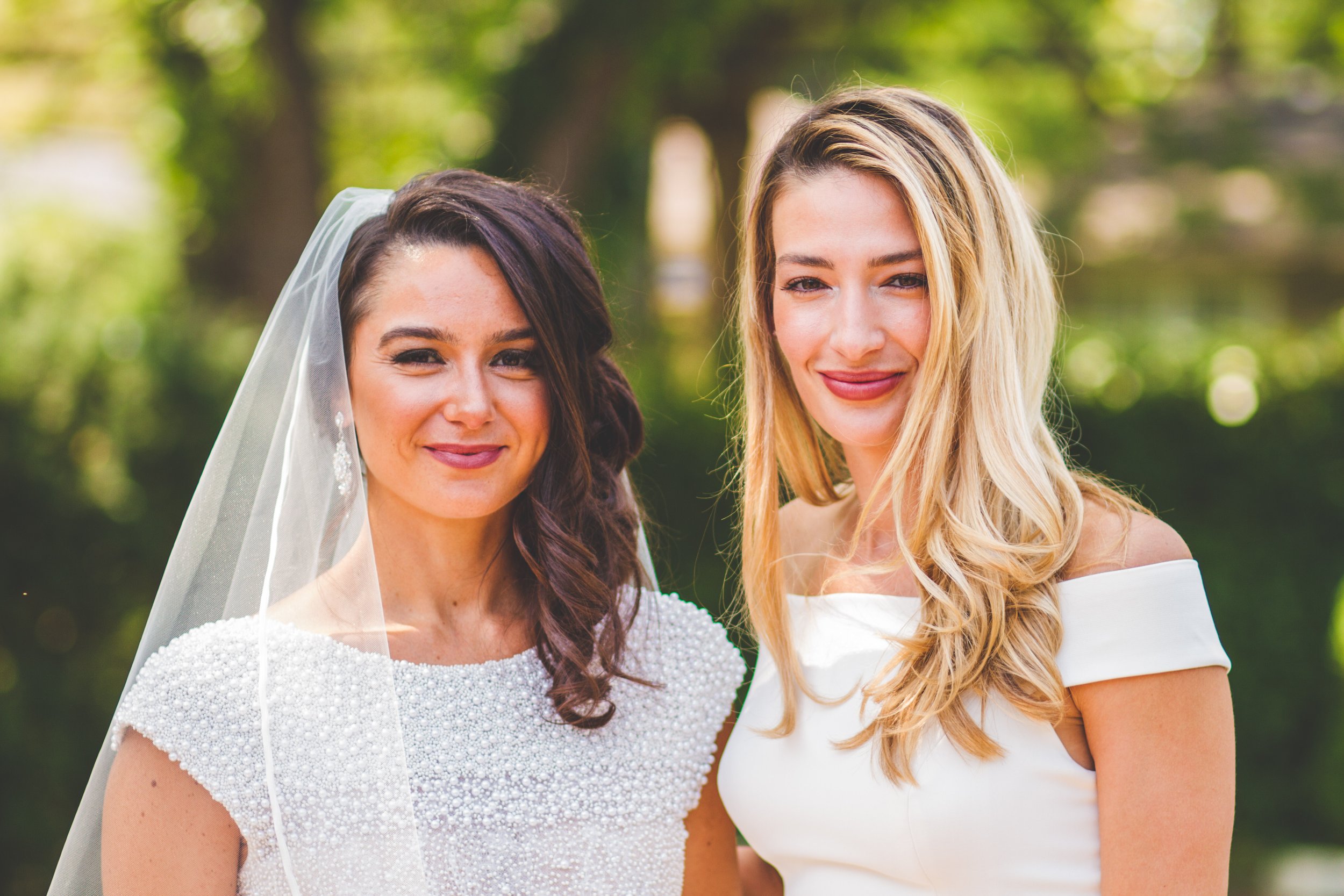 Wedding bride with her bridesmaid