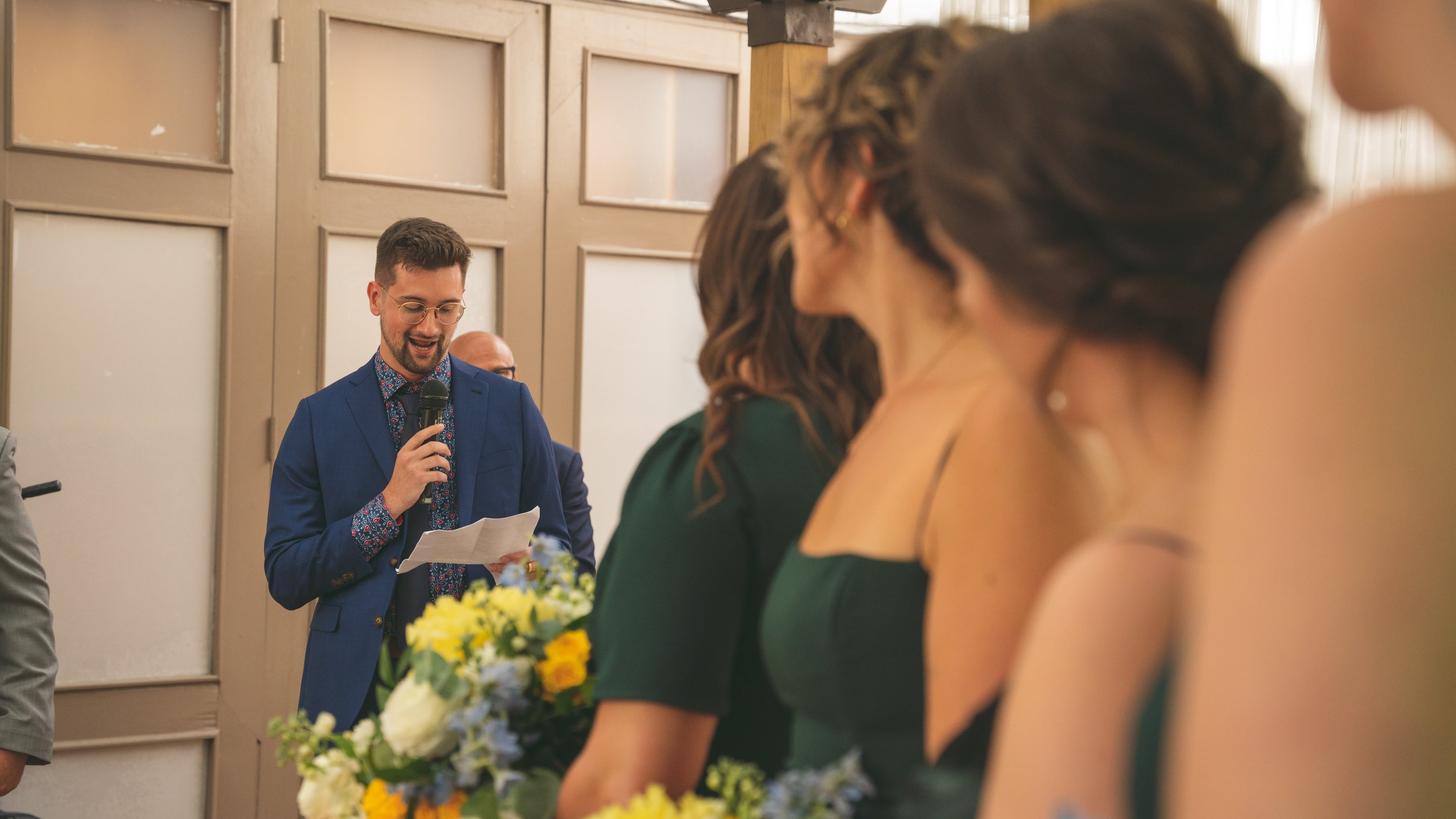 beautiful outdoor wedding ceremony bride and groom