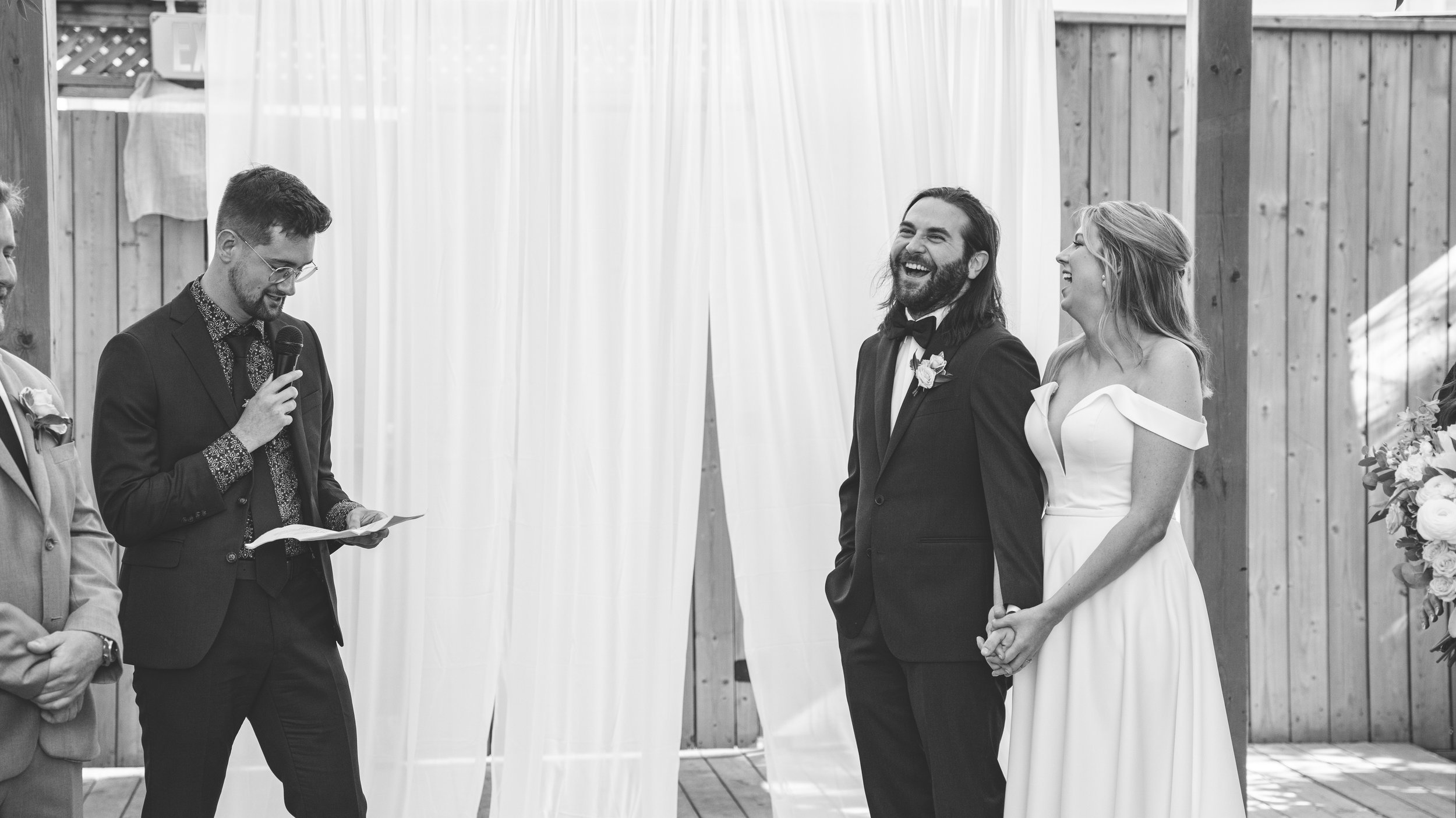 beautiful outdoor wedding ceremony bride and groom