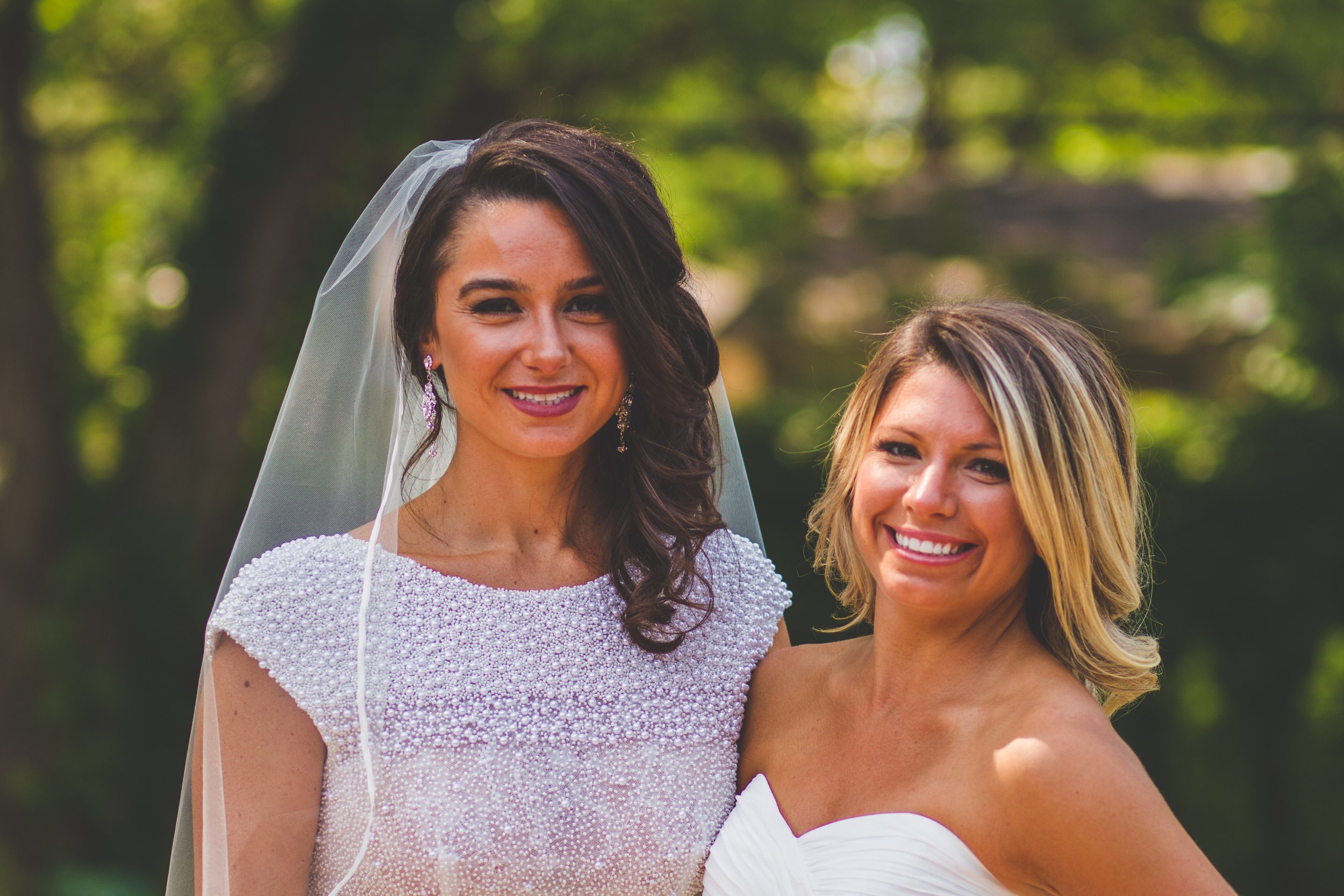 Wedding bride with her bridesmaid