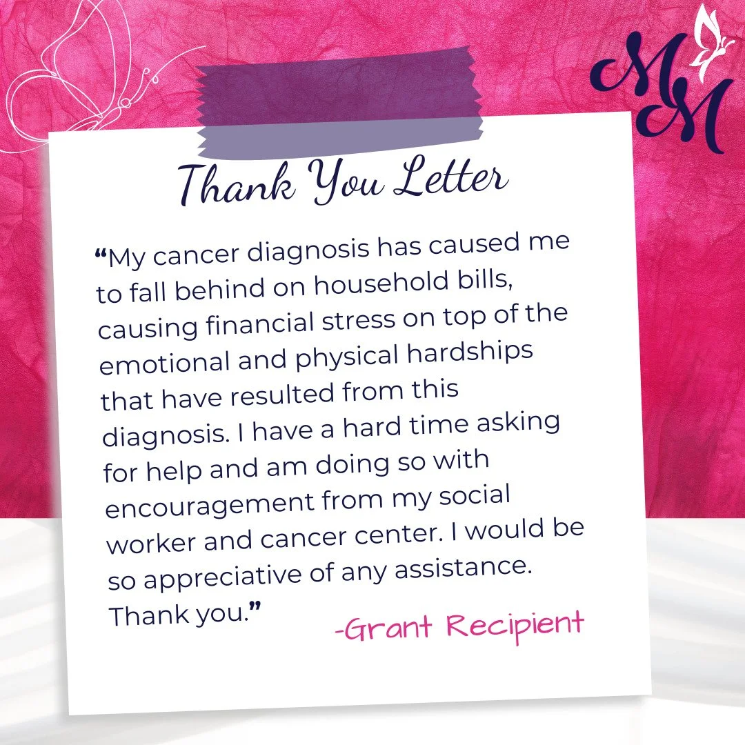 When a cancer diagnosis brings unexpected financial strain, asking for help can feel overwhelming. That&rsquo;s exactly why Marisa&rsquo;s Mission exists, to ease the burden and provide support when it&rsquo;s needed most.⁠
⁠
Thanks to our generous c