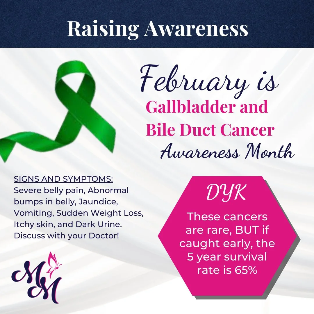 💚 February is Gallbladder &amp; Bile Duct Cancer Awareness Month 💚⁠
⁠
These rare cancers are often diagnosed at later stages, making awareness and education especially important. By learning the signs, symptoms, and risk factors, we can help encour