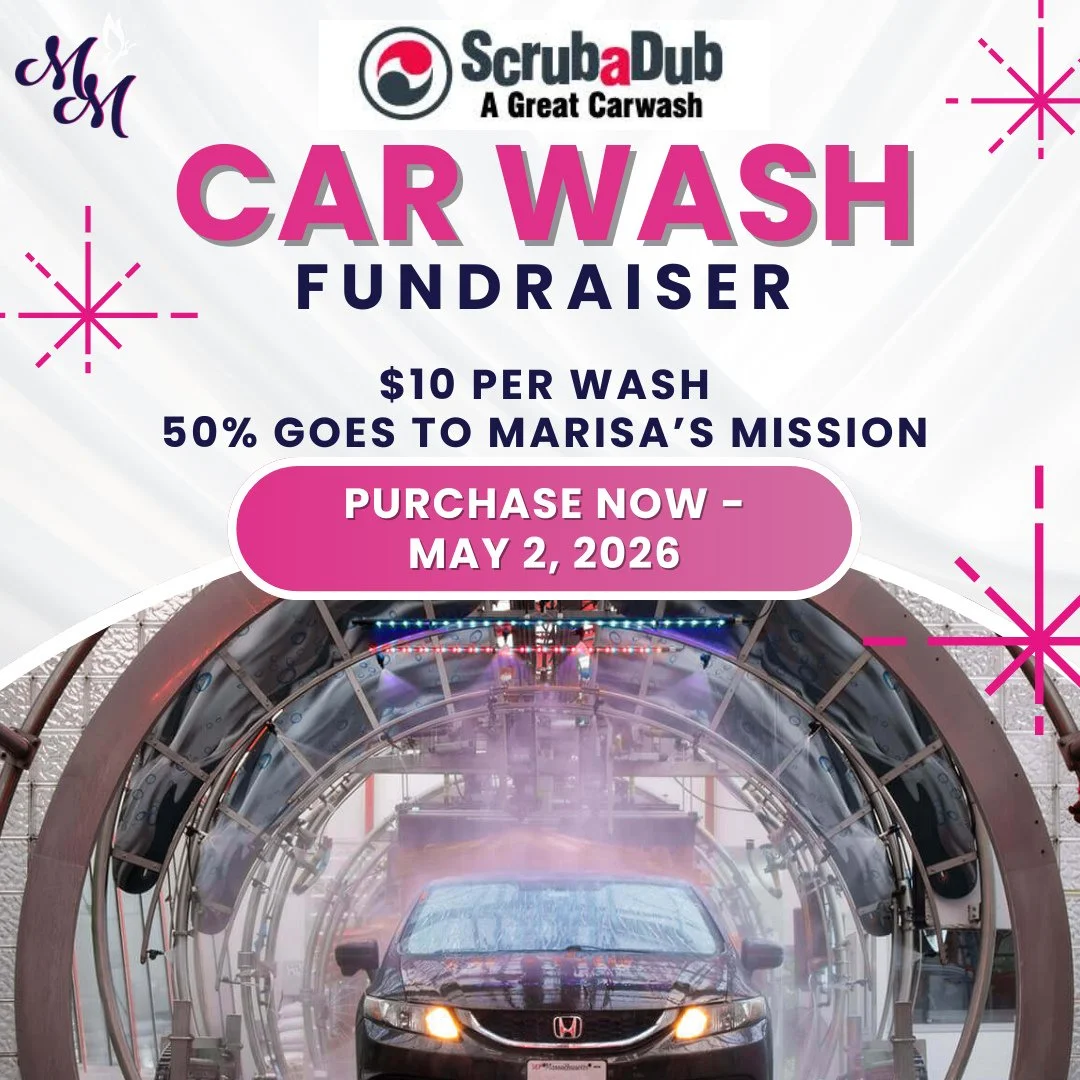 🚘Clean your car and support Marisa's Mission!⁠
⁠
For every purchase using the link below 50% will go directly to Marisa's Mission to support patients and families facing cancer. 💙⁠
⁠
A ScrubaDub Express Wash is $10 ,💦 2 washes for $20, and so on! 