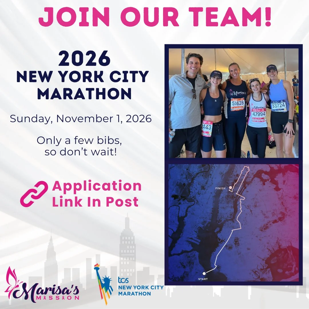 🗽🏃&zwj;♂️ Run the 2026 NYC Marathon with Marisa&rsquo;s Mission! 🏃&zwj;♀️🗽⁠
⁠
After an incredible first year, Marisa&rsquo;s Mission is excited to return for our 2nd year with a team in the TCS New York City Marathon! 🎉 We have a limited number 