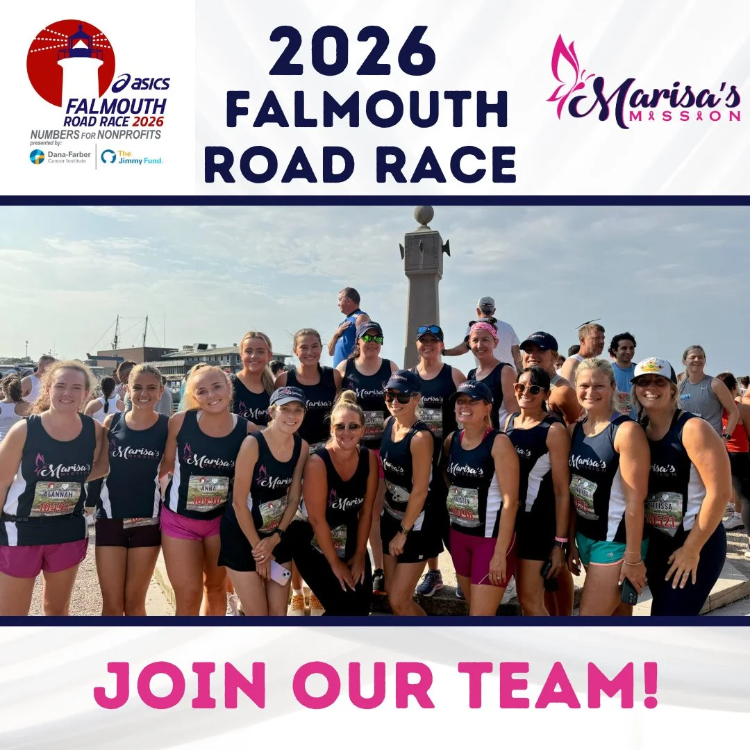 WE STILL HAVE A FEW BIBS LEFT🏃&zwj;♂️ 🏃&zwj;♀️⁠
⁠
The 2026 Falmouth Road Race is in 5 months and we are looking to fill the last few spots of the Marisa's Mission team!  Whether you&rsquo;ve run with us before or this is your first time, we&rsquo;d