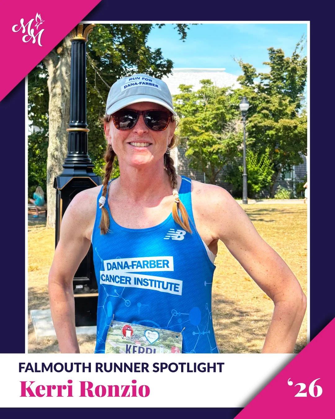 Happy Falmouth Friday 🎉

Today's Runner Spotlight is Kerri Ronzio!

Our Falmouth team is made up of incredible individuals, each with their own story, motivation, and reason for running in support of Marisa's Mission. Get to know Kerri by reading he