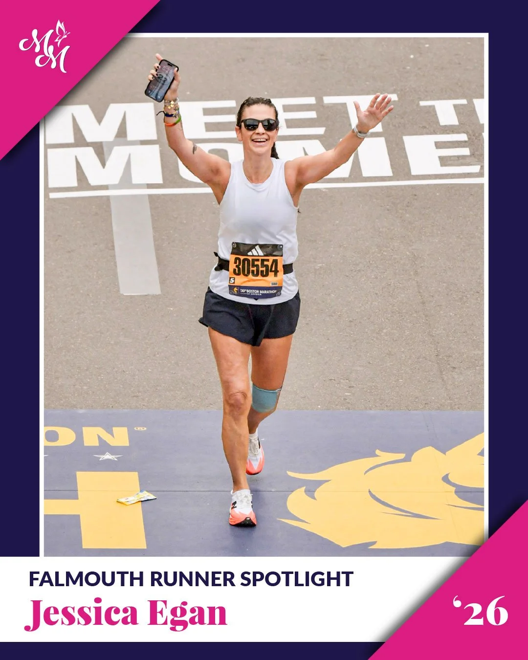 Happy Falmouth Wednesday 🎉

Today's Runner Spotlight is Jessica Egan!

Our Falmouth team is made up of incredible individuals, each with their own story, motivation, and reason for running in support of Marisa's Mission. Get to know Jessica by readi
