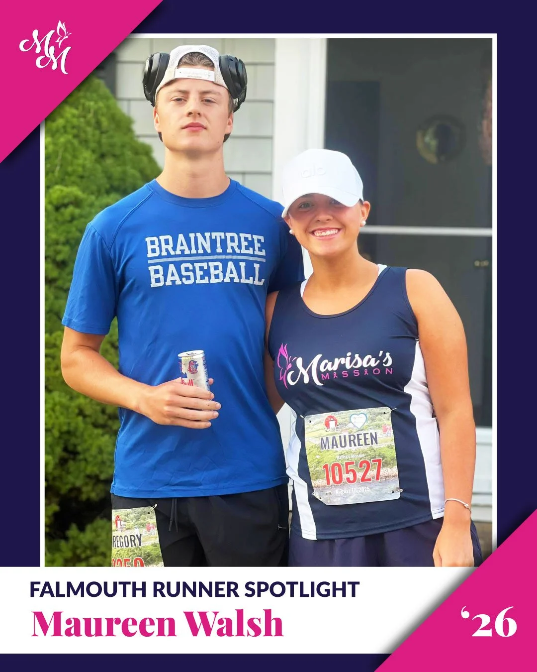 Happy Falmouth Friday 🎉

Today's Runner Spotlight is Maureen Walsh!

Our Falmouth team is made up of incredible individuals, each with their own story, motivation, and reason for running in support of Marisa's Mission. Get to know Maureen by reading