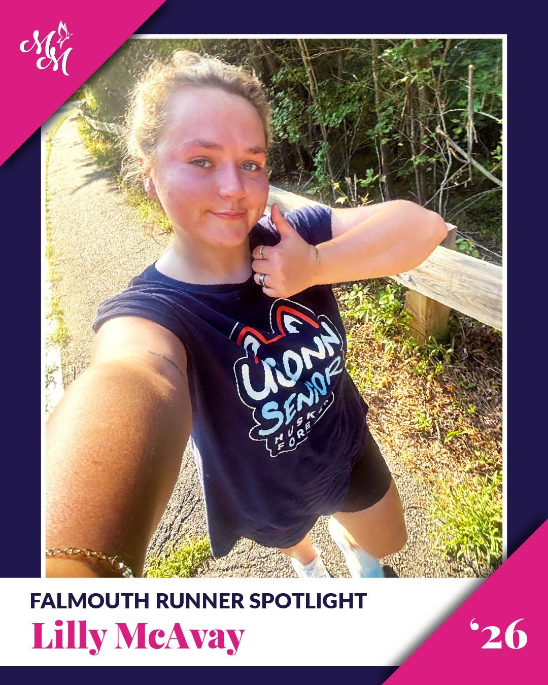 Happy Falmouth Thursday 🎉

Today's Runner Spotlight is Lilly McAvay!

Our Falmouth team is made up of incredible individuals, each with their own story, motivation, and reason for running in support of Marisa's Mission. Get to know Lilly by reading 