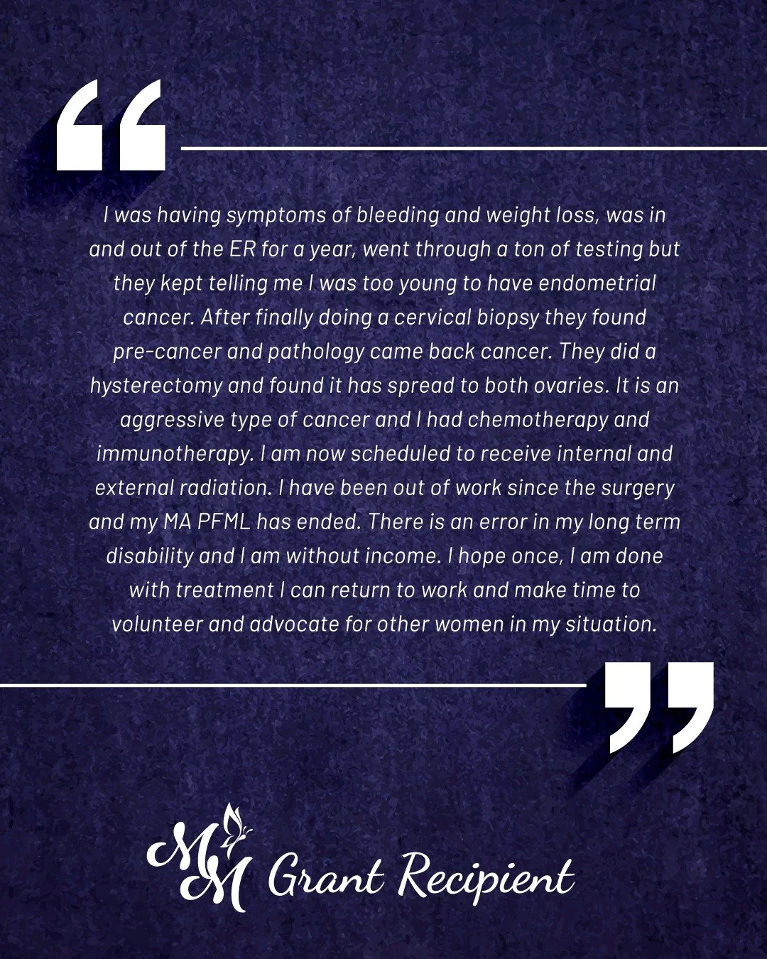Thanks to supporters like you, Marisa&rsquo;s Mission was able to provide this person with a home assistance grant, helping to relieve some of the financial stress that comes with cancer treatment. 💕

The need for assistance continues to grow. This 