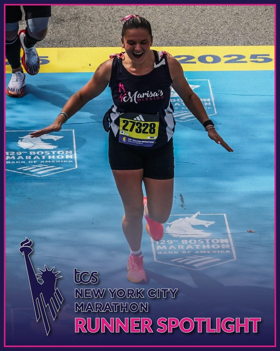 Today's Runner Spotlight is Maggie Wade!

Our NYC Marathon Team is made up of incredible individuals, each with their own story, motivation, and reason for running in support of Marisa's Mission. Get to know Maggie by reading her spotlight, then help