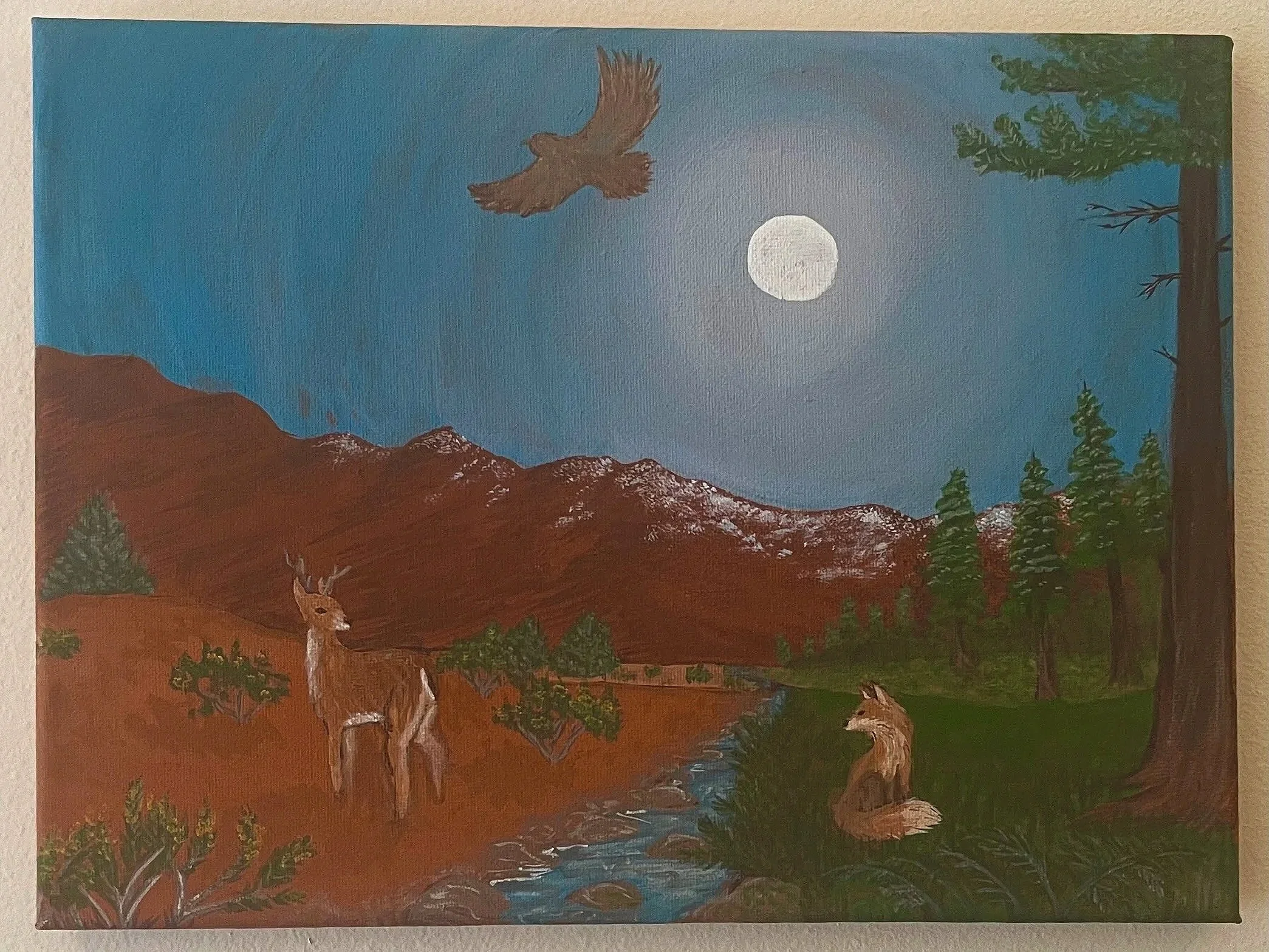 "Truce"
Raymond Carr
Acrylic on canvas
8 in x 10 in
From 2024 "Rewilding" series 
Past Exhibitions: 
Grunewald Guild, Leavenworth, WA
Seattle University, Seattle, WA
Not for sale