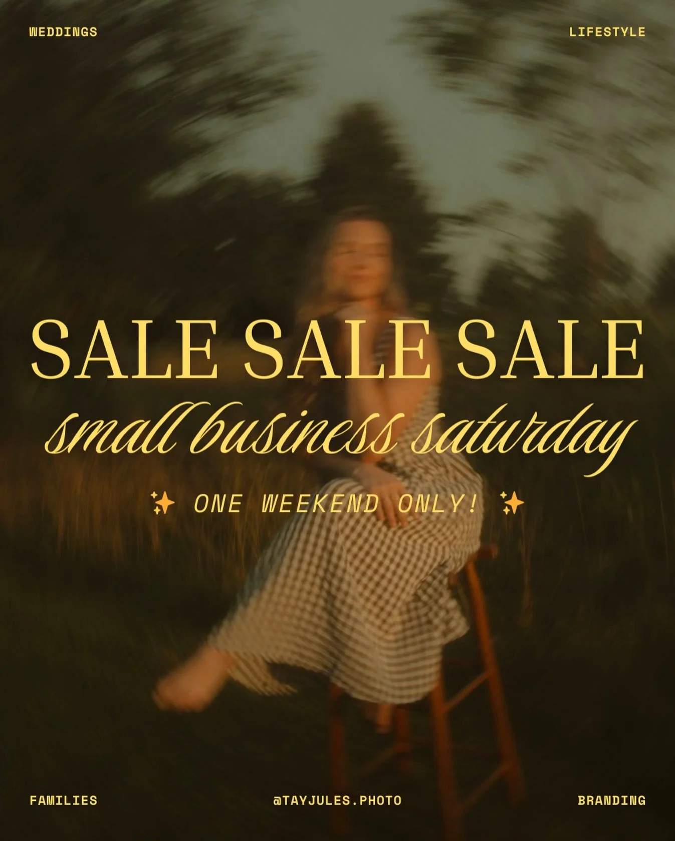 ✨ small business saturday | one weekend only! ✨

from the bottom of my heart, thank you to everyone who supported my work this year 💛

to celebrate, my 2026 booking calendar is officially LIVE, and for the next 24 hours, i&rsquo;m offering $100 off 